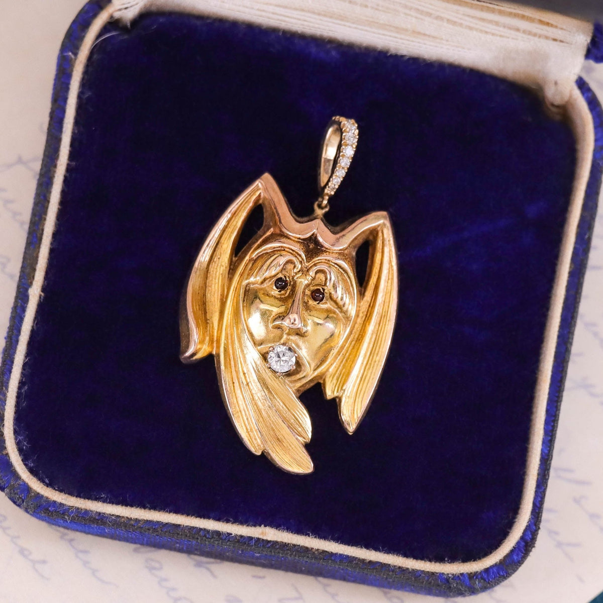Antique Jester Pendant of 14k Gold - Trademark Antiques