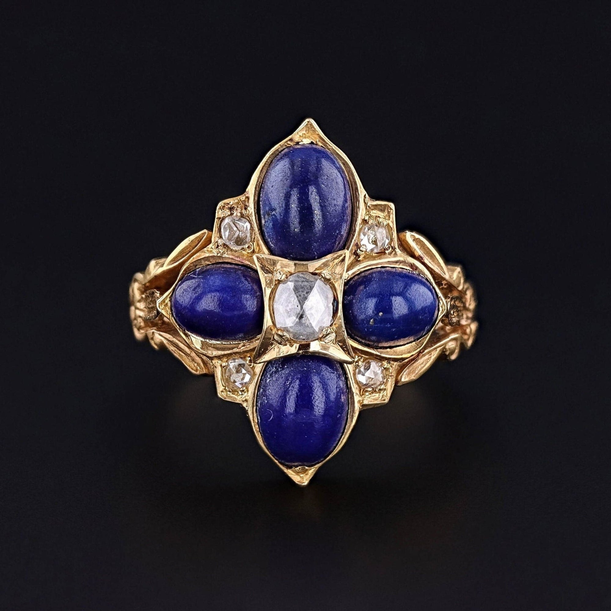 Antique Lapis Lazuli and Diamond Ring of 15ct Gold - Trademark Antiques