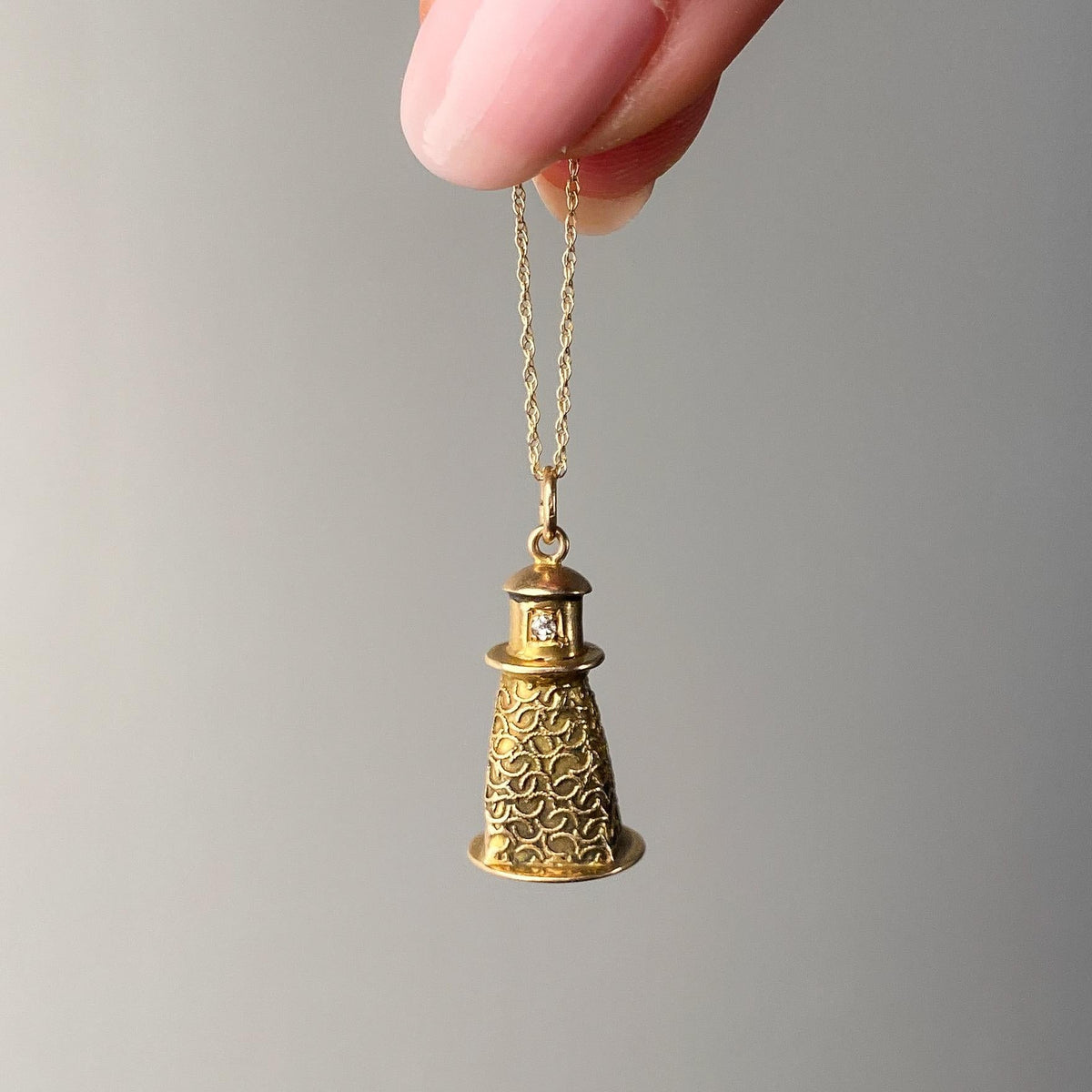 Antique Lighthouse Charm of 14k Gold - Trademark Antiques