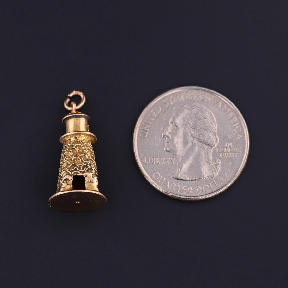 Antique Lighthouse Charm of 14k Gold - Trademark Antiques