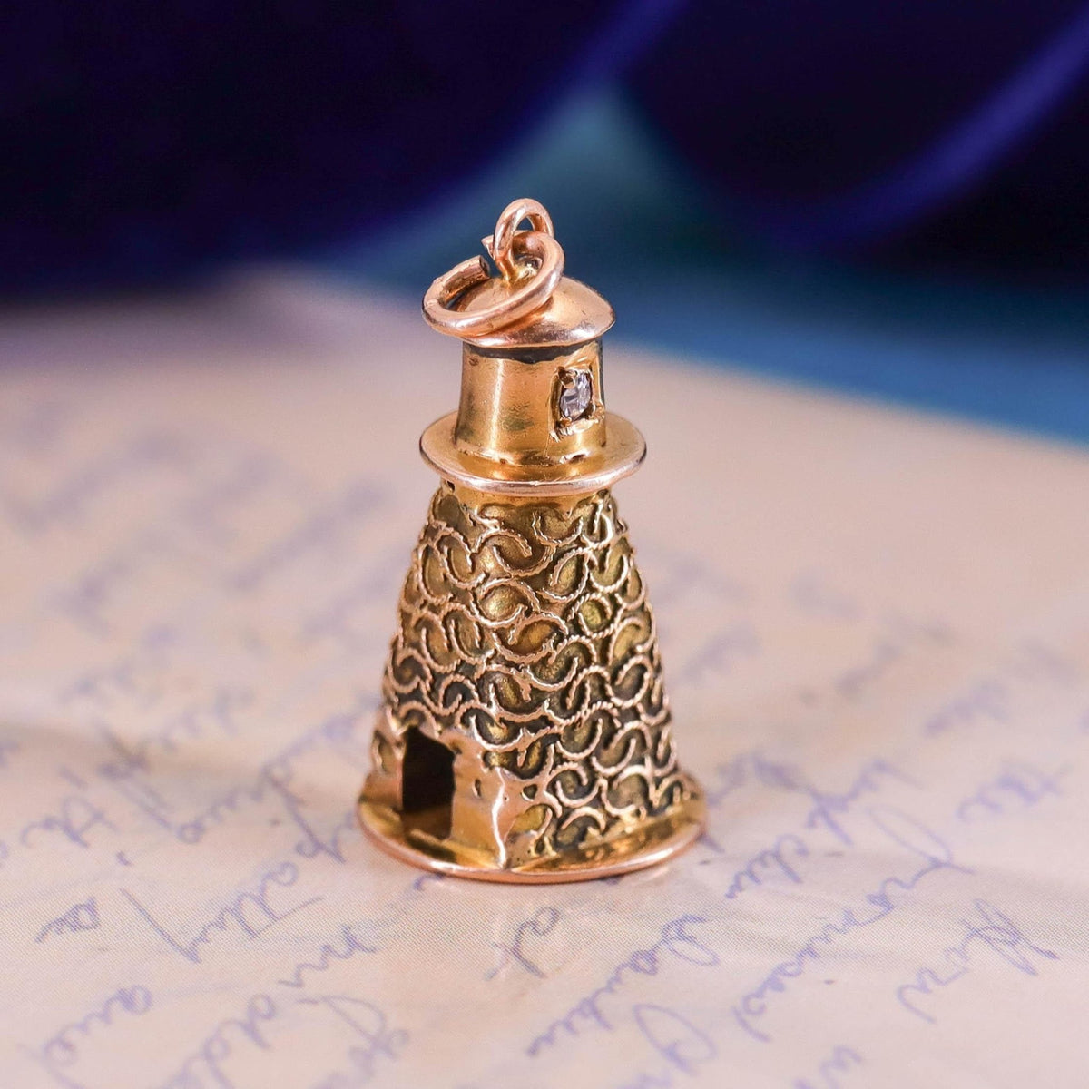 Antique Lighthouse Charm of 14k Gold - Trademark Antiques