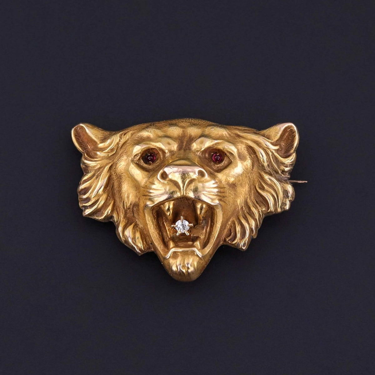 Antique Lion Brooch of 10k Gold - Trademark Antiques