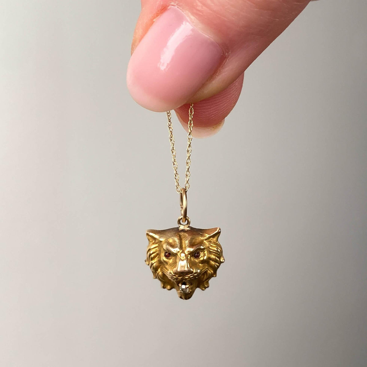 Antique Lion Charm of 10k Gold - Trademark Antiques