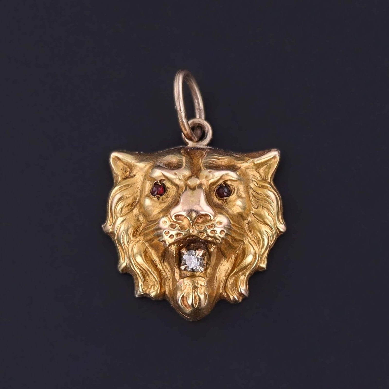 Antique Lion Charm of 10k Gold - Trademark Antiques