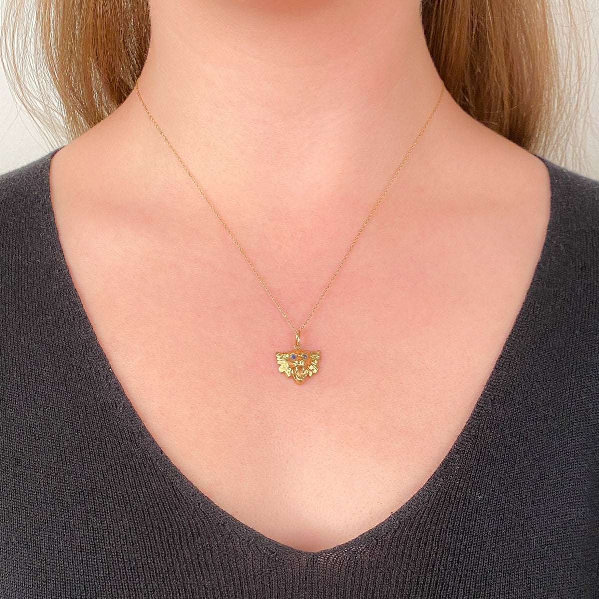 Antique Lion Charm of 14k Gold - Trademark Antiques