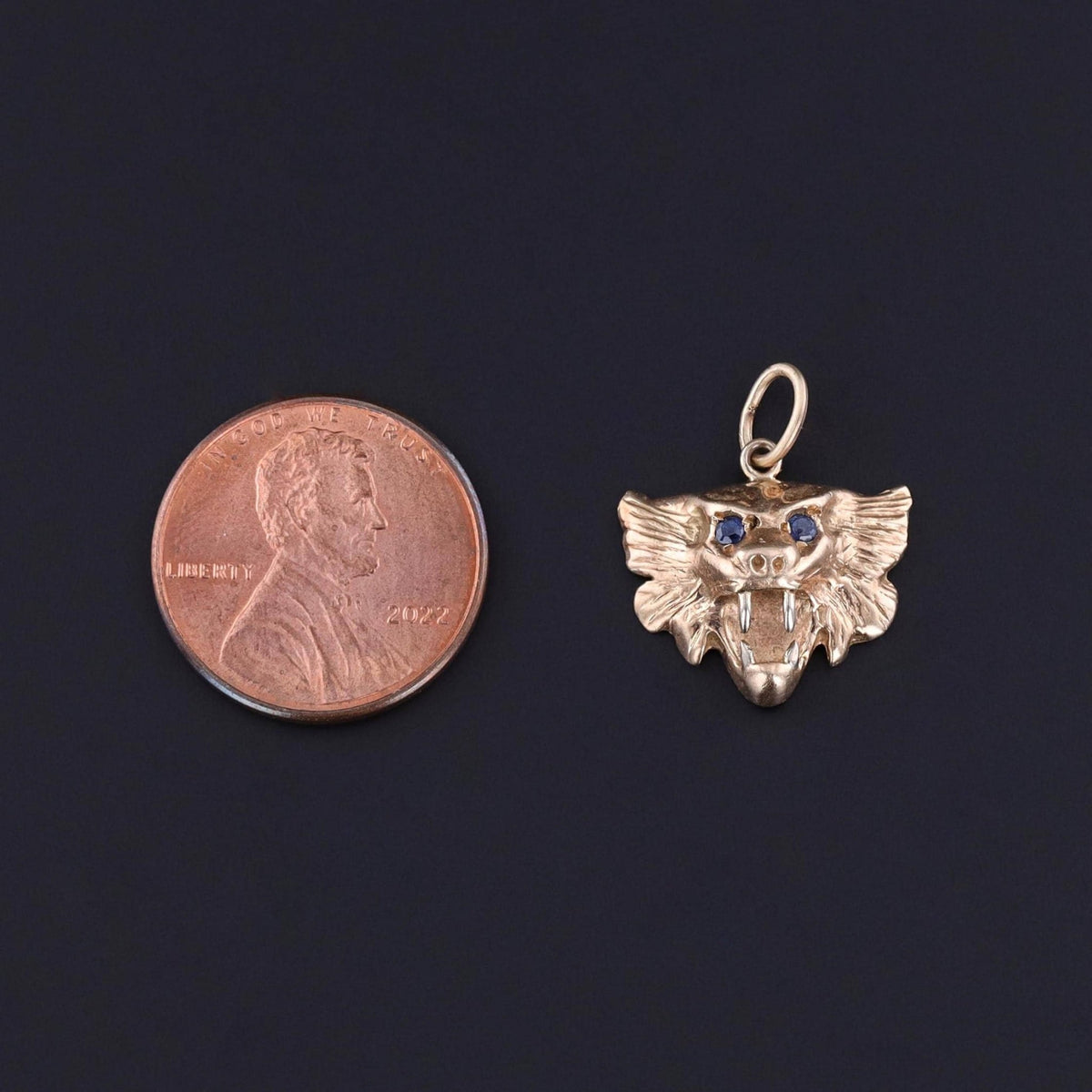 Antique Lion Charm of 14k Gold - Trademark Antiques