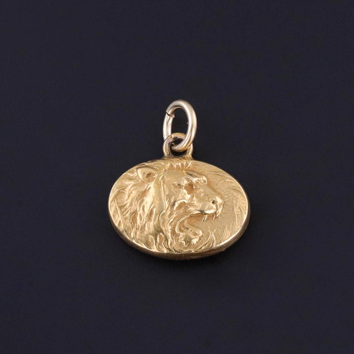 Antique Lion Charm of 14k Gold - Trademark Antiques