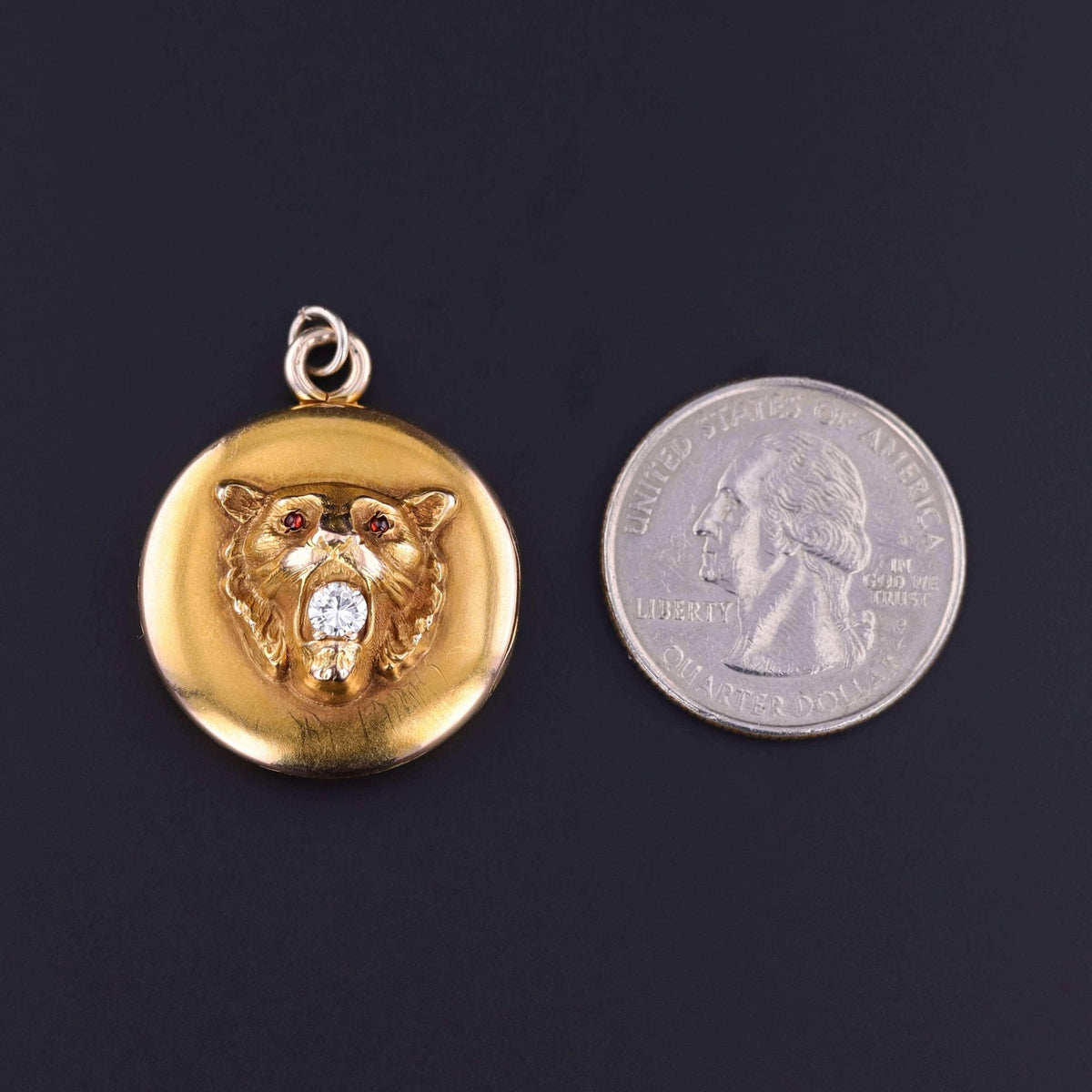 Antique Lion Locket of 10k Gold - Trademark Antiques
