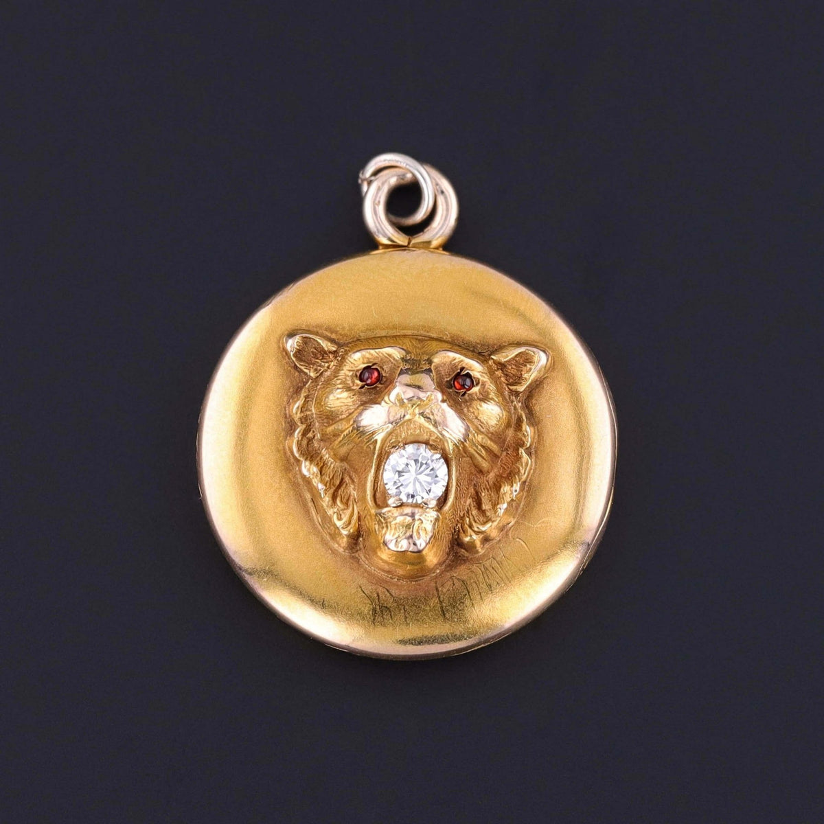 Antique Lion Locket of 10k Gold - Trademark Antiques