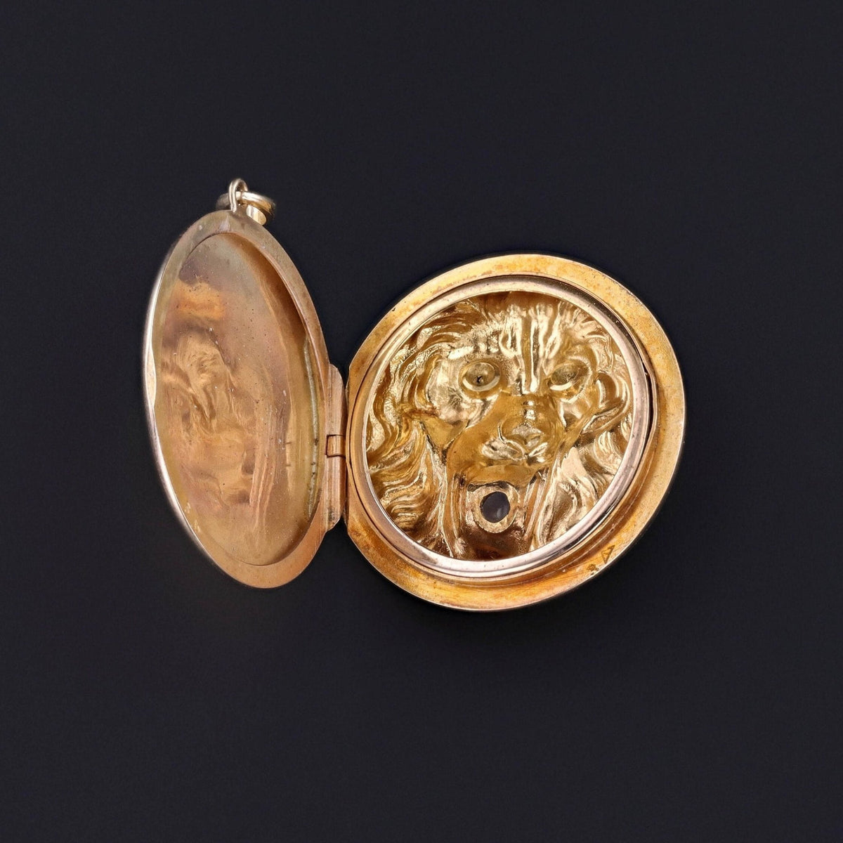 Antique Lion Locket of 10k Gold - Trademark Antiques
