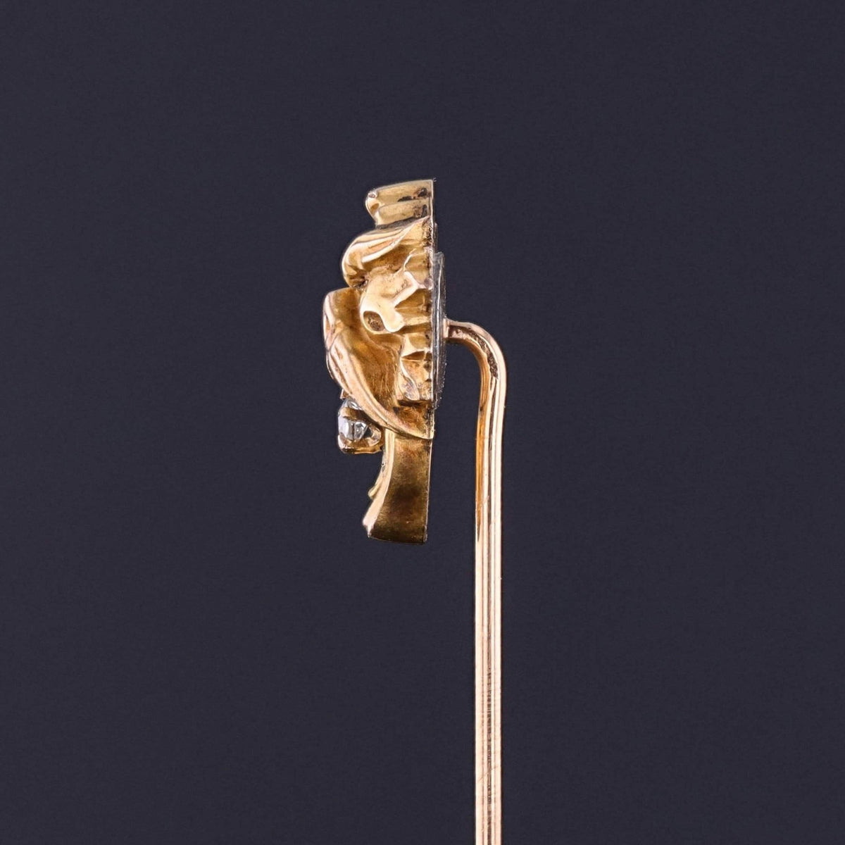 Antique Lion or Chimera Stickpin of 12k and 14k Gold - Trademark Antiques