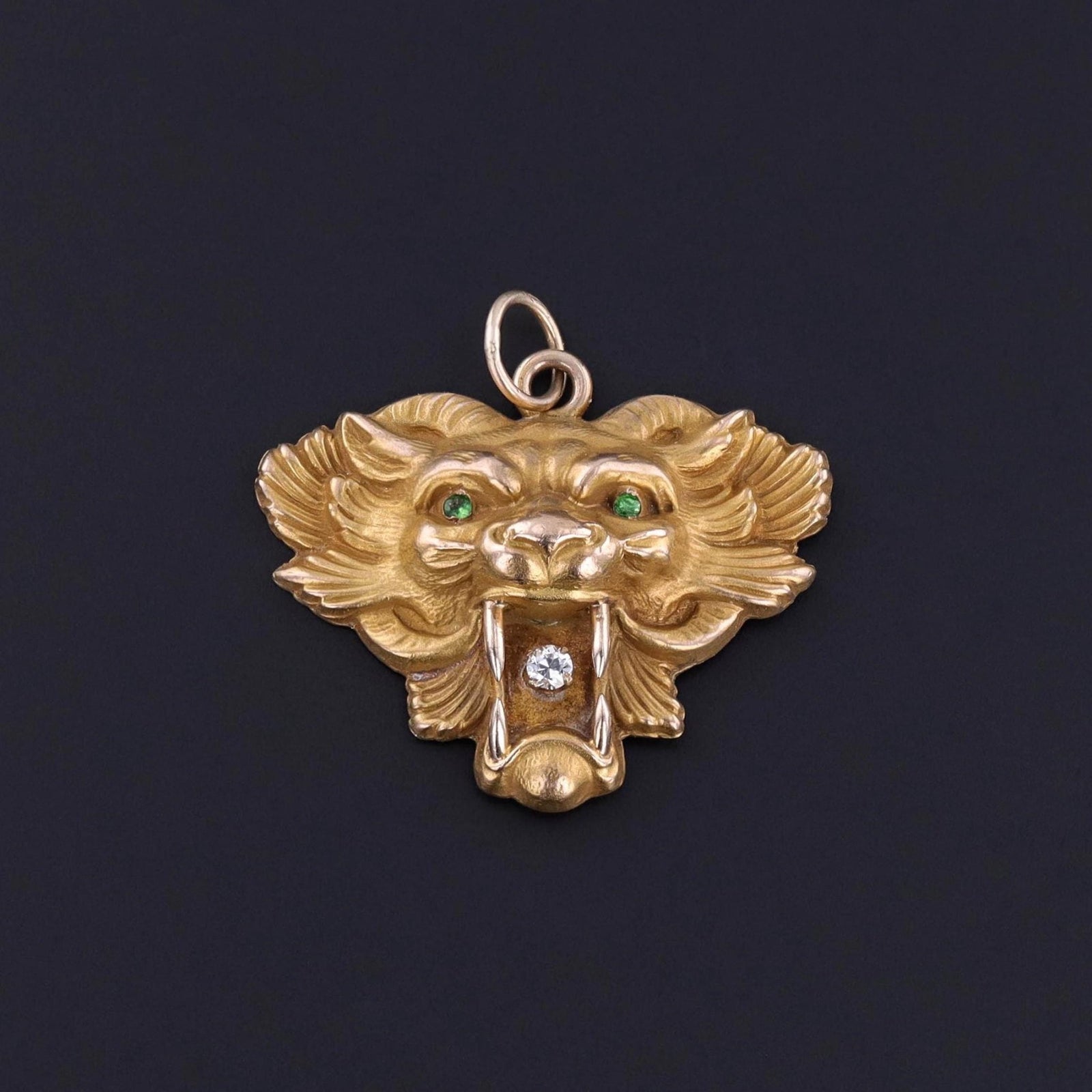 Antique Lion Pendant of 10k Gold - Trademark Antiques