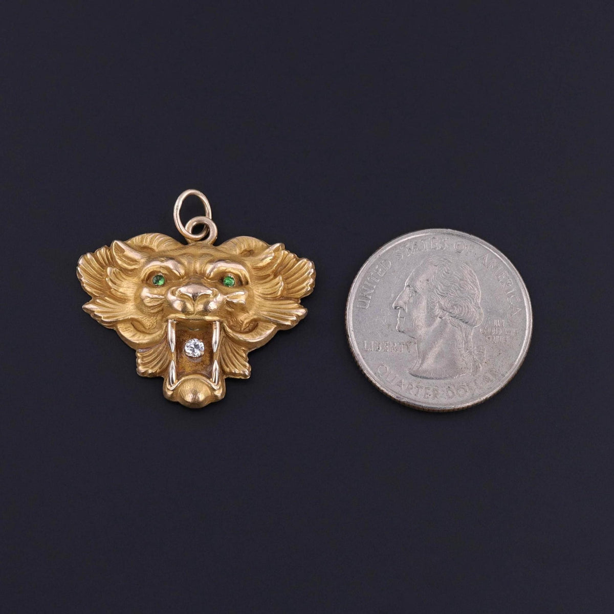 Antique Lion Pendant of 10k Gold - Trademark Antiques