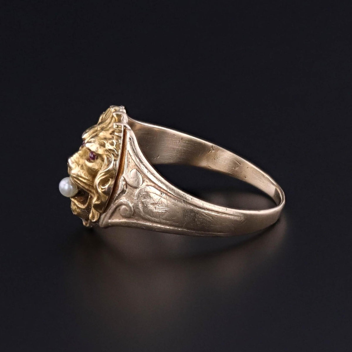 Antique Lion Ring of 14k Gold - Trademark Antiques