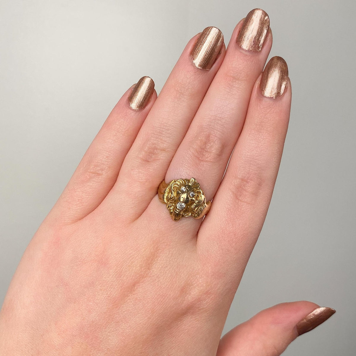 Antique Lion Ring of 14k Gold - Trademark Antiques