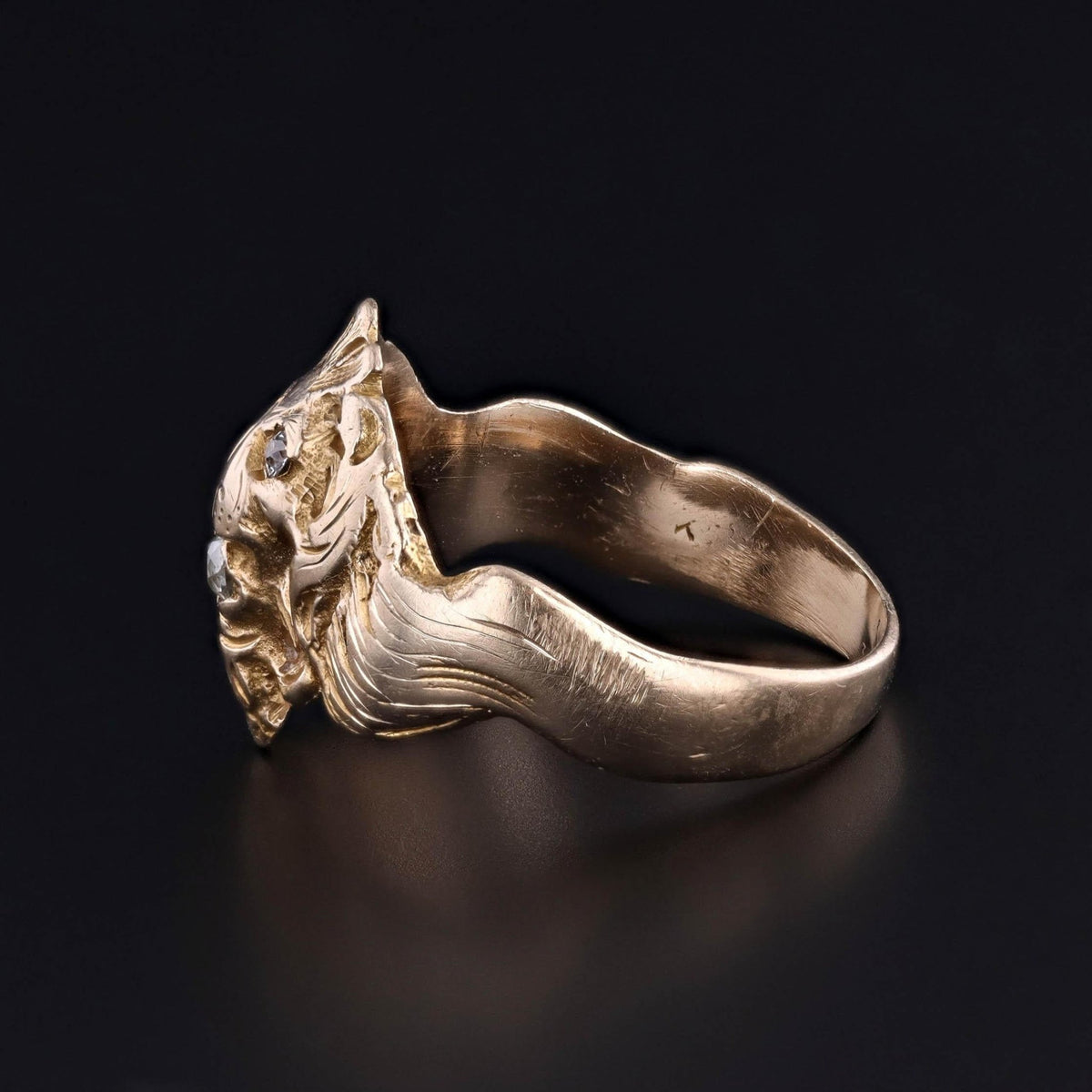 Antique Lion Ring of 14k Gold - Trademark Antiques