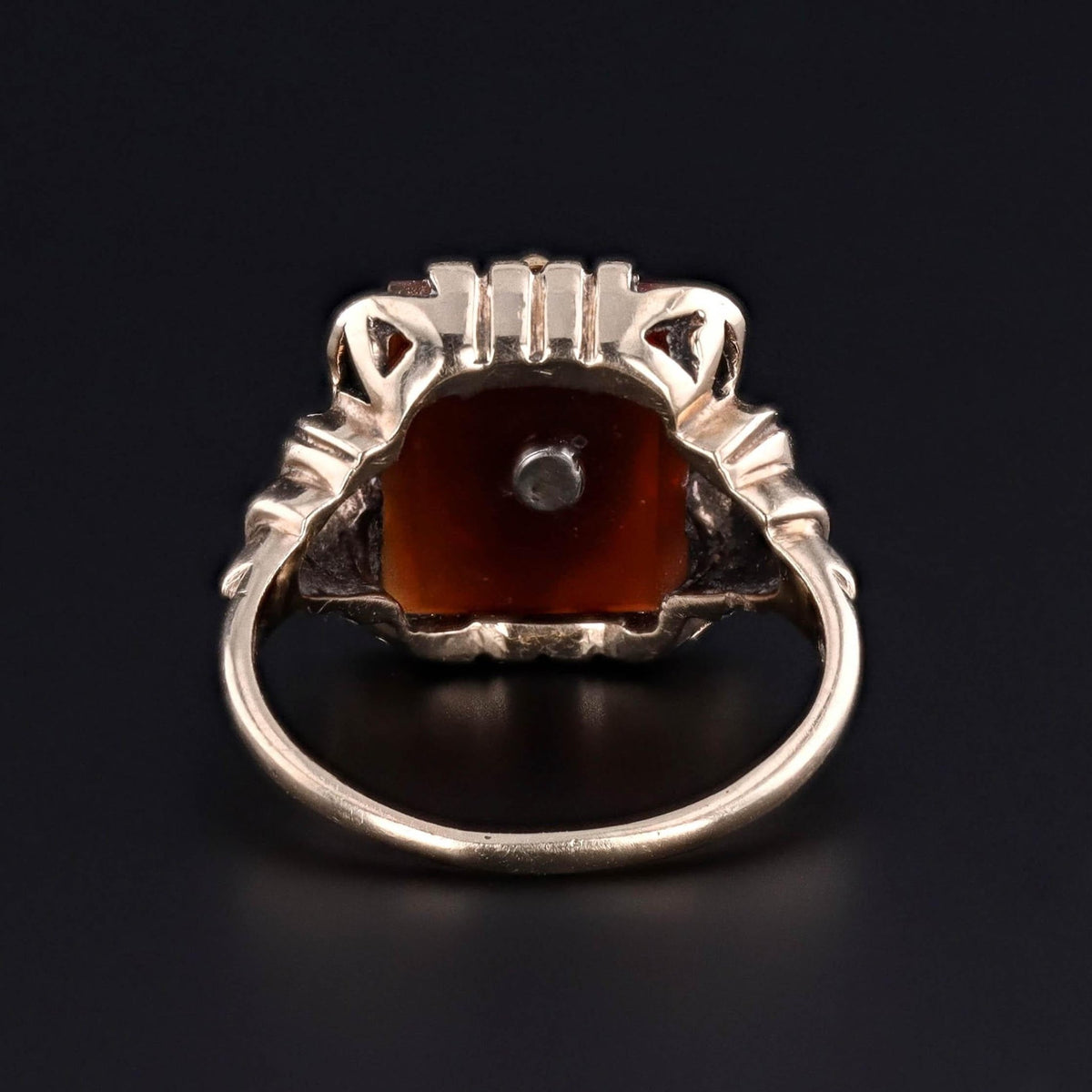 Antique Lion Ring of Carnelian &amp; 10k Gold - Trademark Antiques