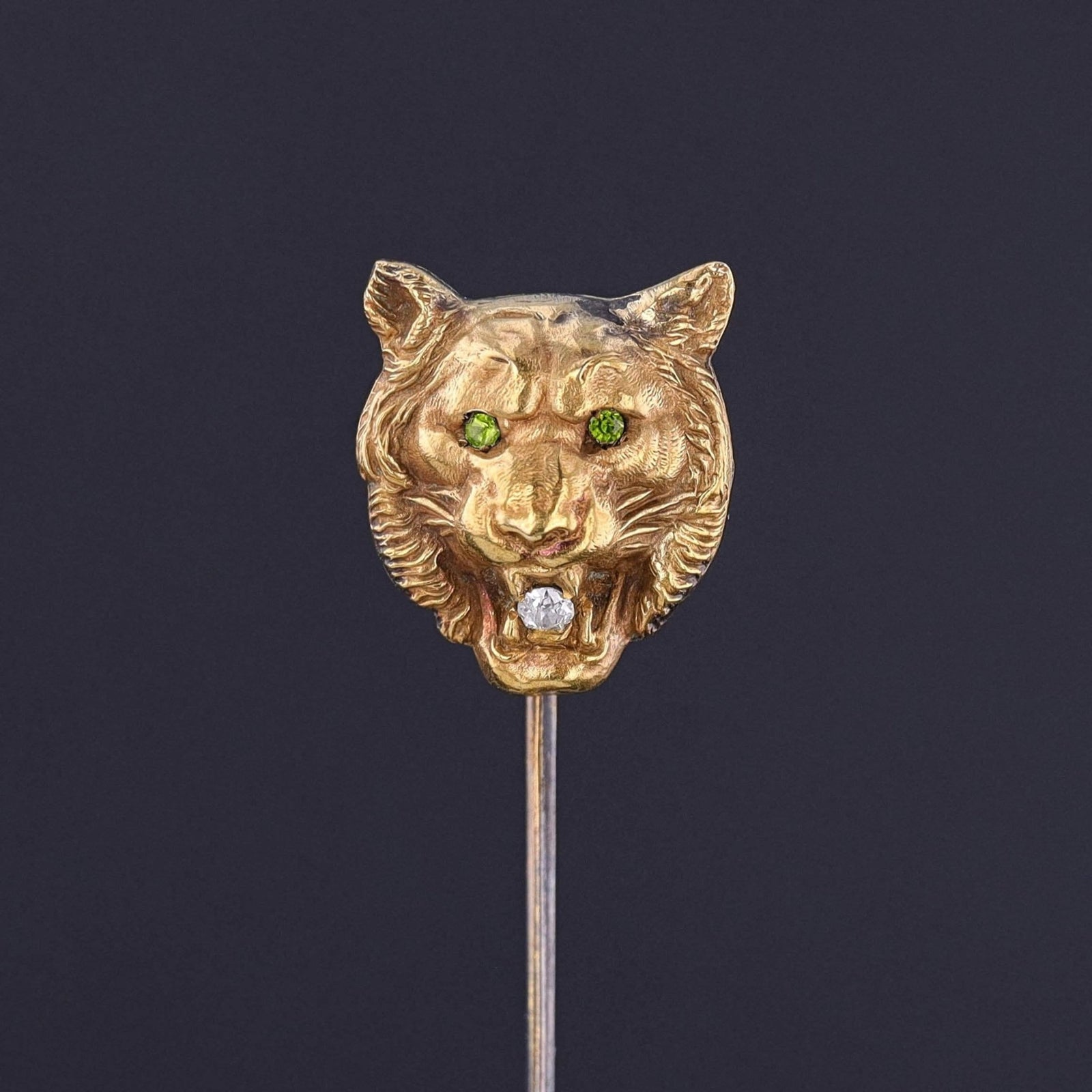 Antique Lion Stickpin of 10k Gold - Trademark Antiques