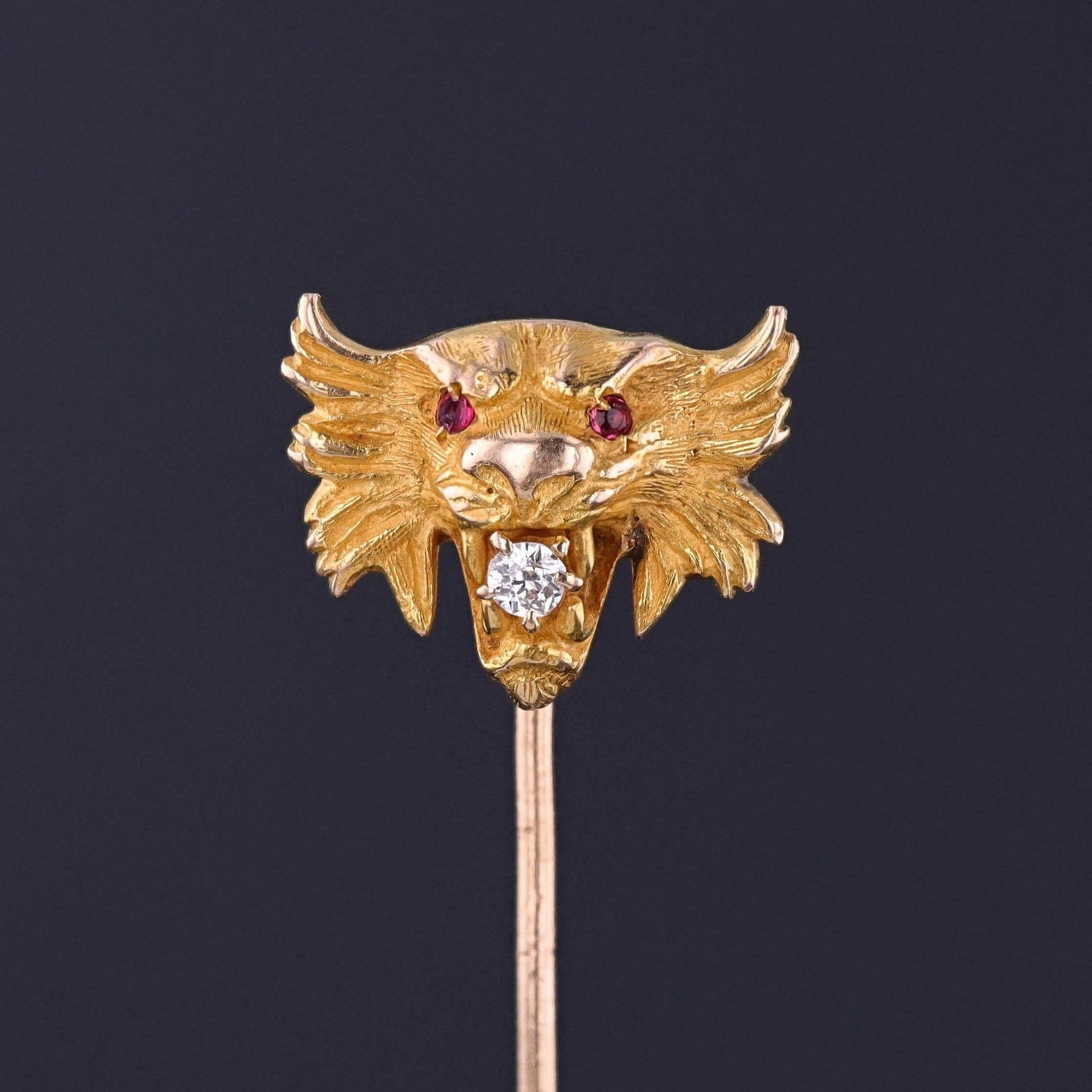 Antique Lion Stickpin of 10k Gold - Trademark Antiques