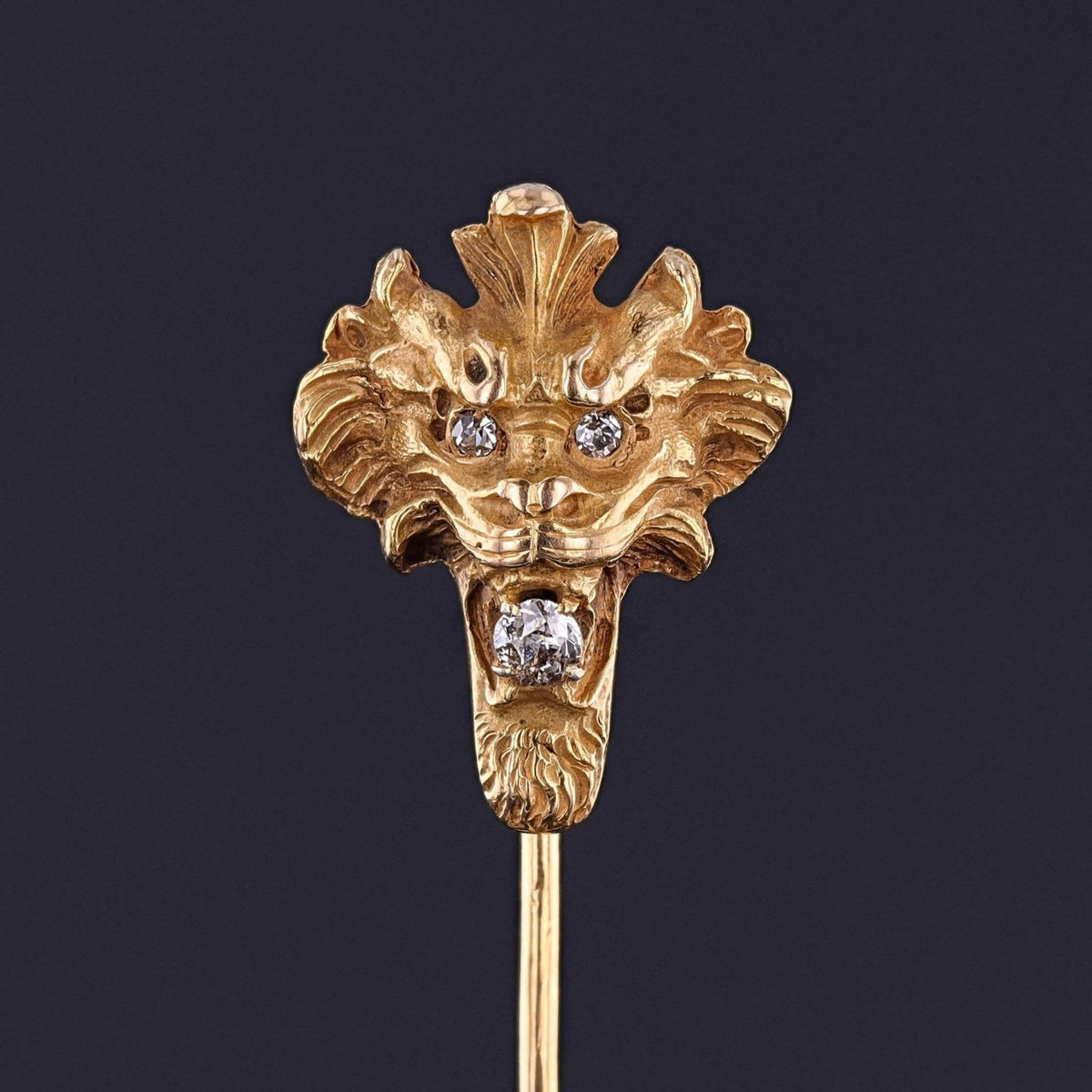 Antique Lion Stickpin of 14k Gold - Trademark Antiques