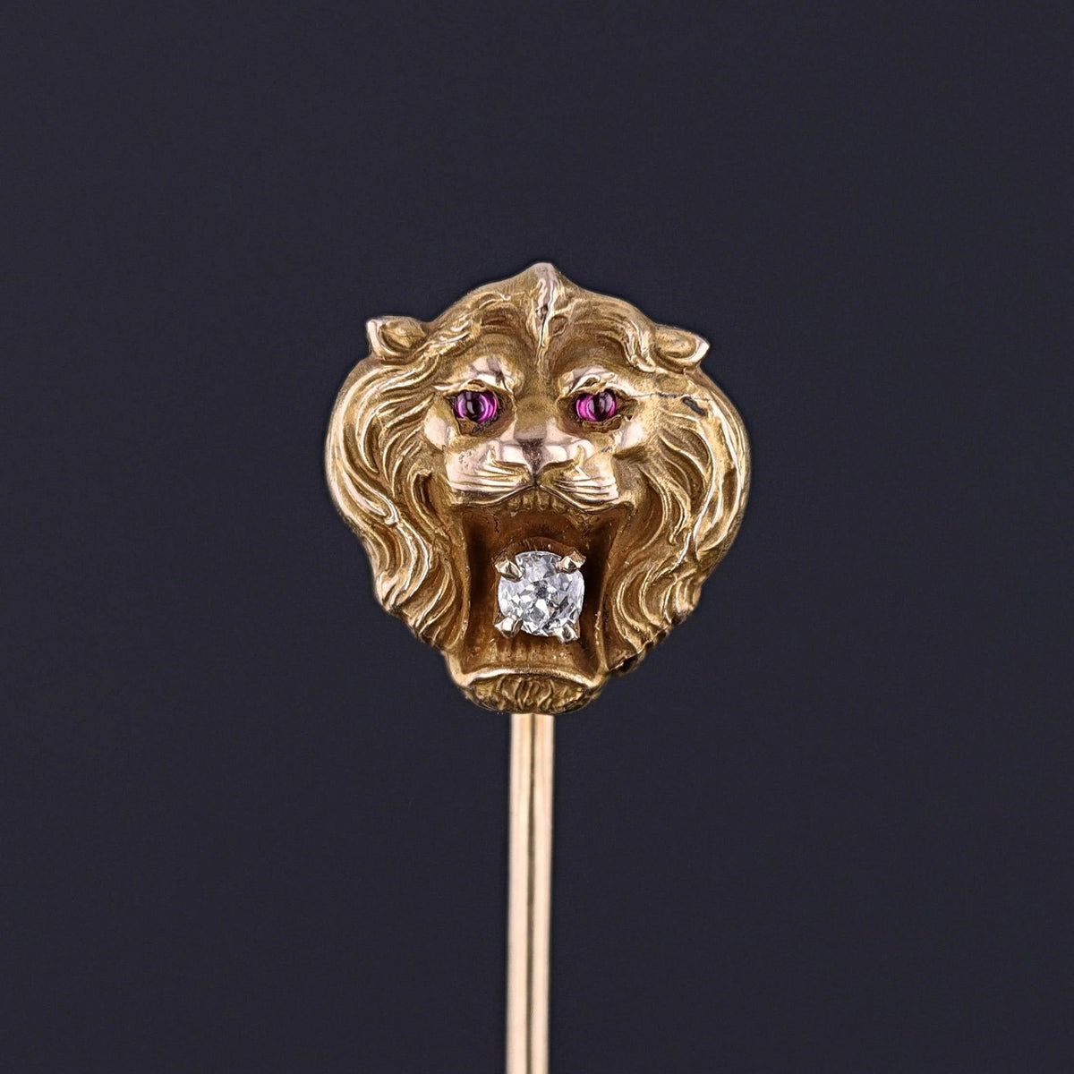 Antique Lion Stickpin of 14k Gold - Trademark Antiques