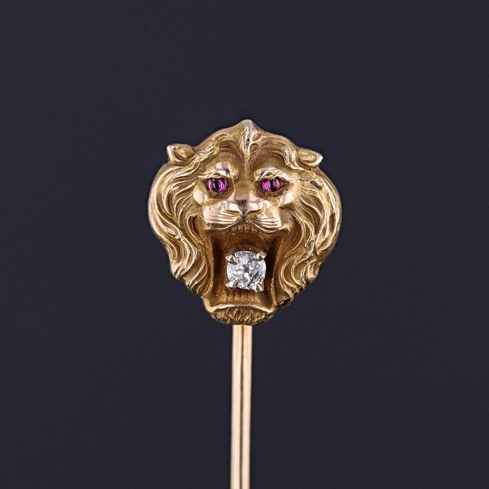 Antique Lion Stickpin of 14k Gold - Trademark Antiques