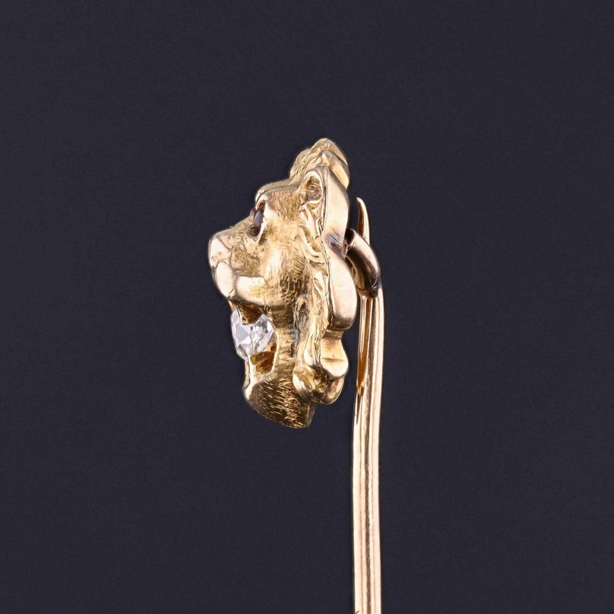 Antique Lion Stickpin of 14k Gold - Trademark Antiques