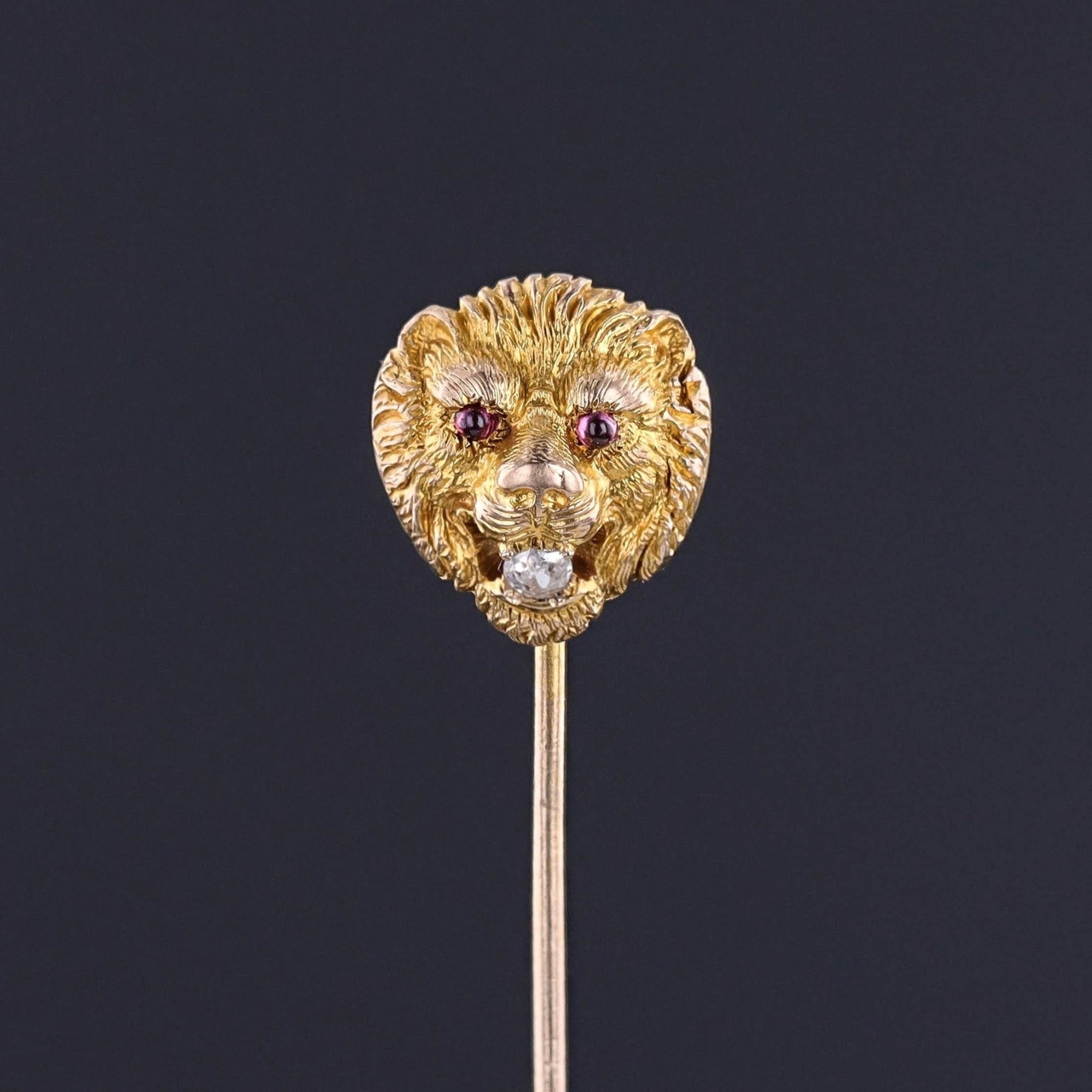 Antique Lion Stickpin of 14k Gold - Trademark Antiques