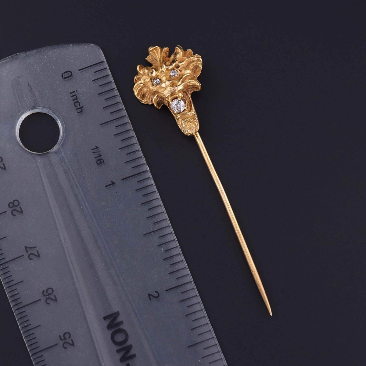 Antique Lion Stickpin of 14k Gold - Trademark Antiques