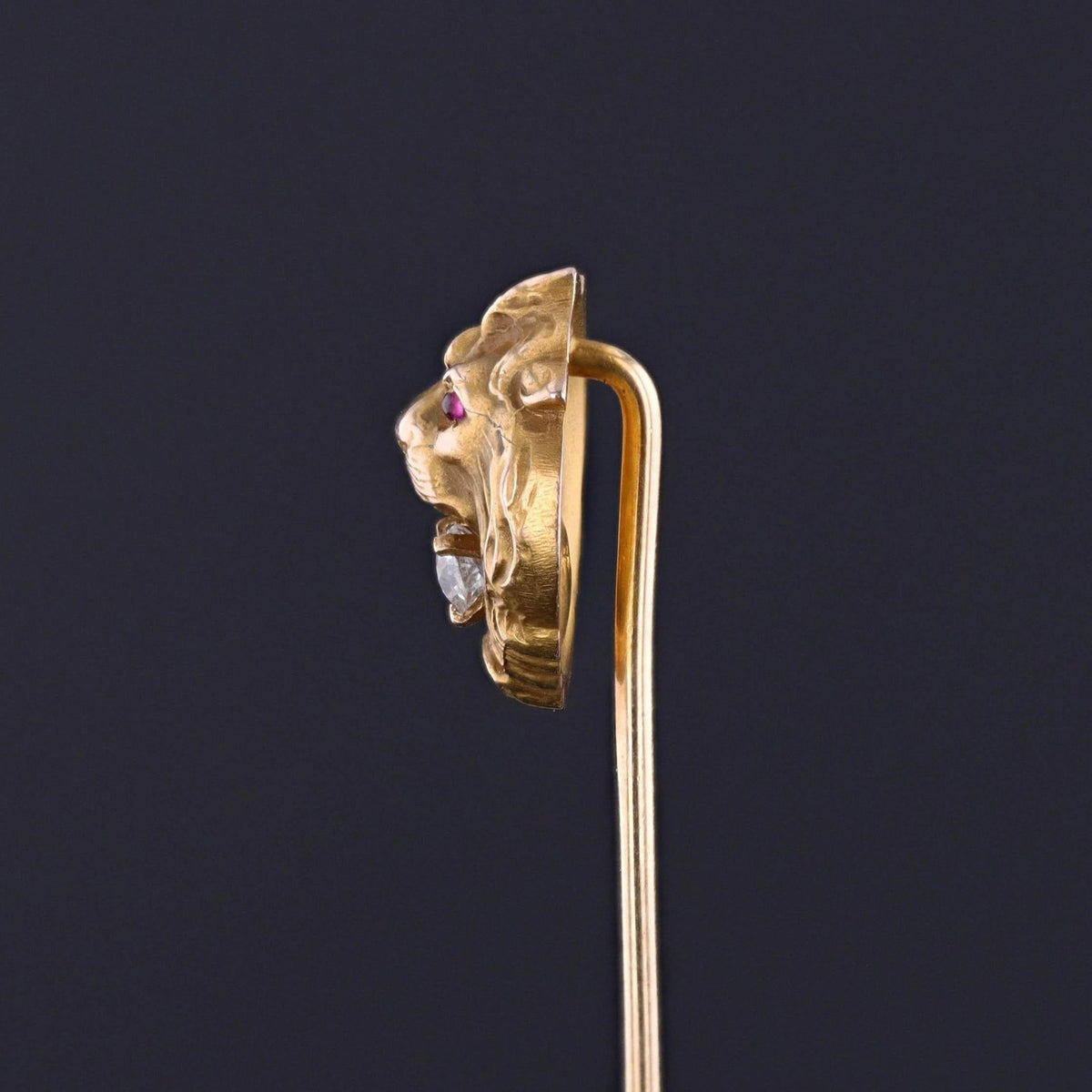 Antique Lion Stickpin of 14k Gold - Trademark Antiques