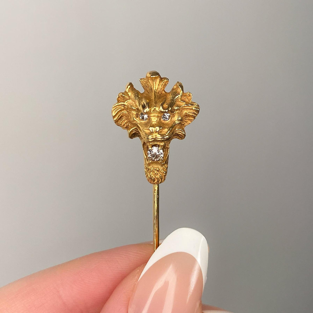 Antique Lion Stickpin of 14k Gold - Trademark Antiques