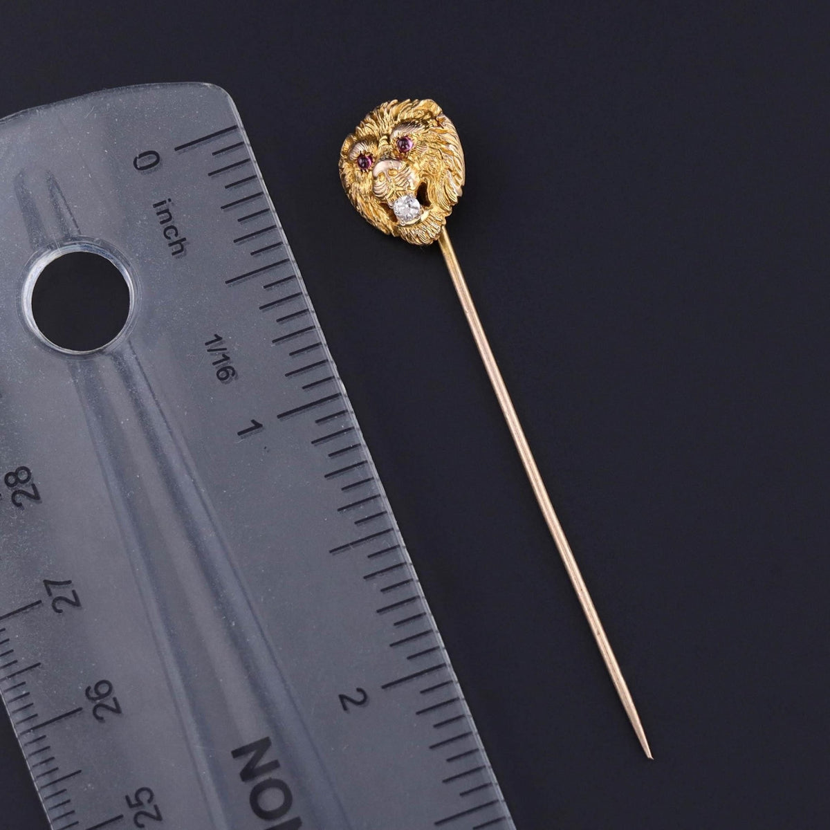 Antique Lion Stickpin of 14k Gold - Trademark Antiques
