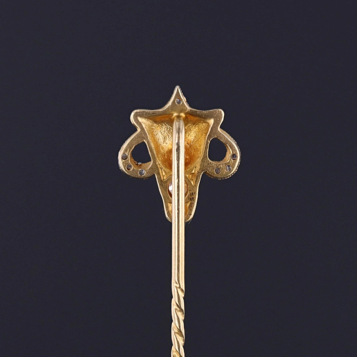 Antique Lion Stickpin of 14k Gold and Platinum - Trademark Antiques