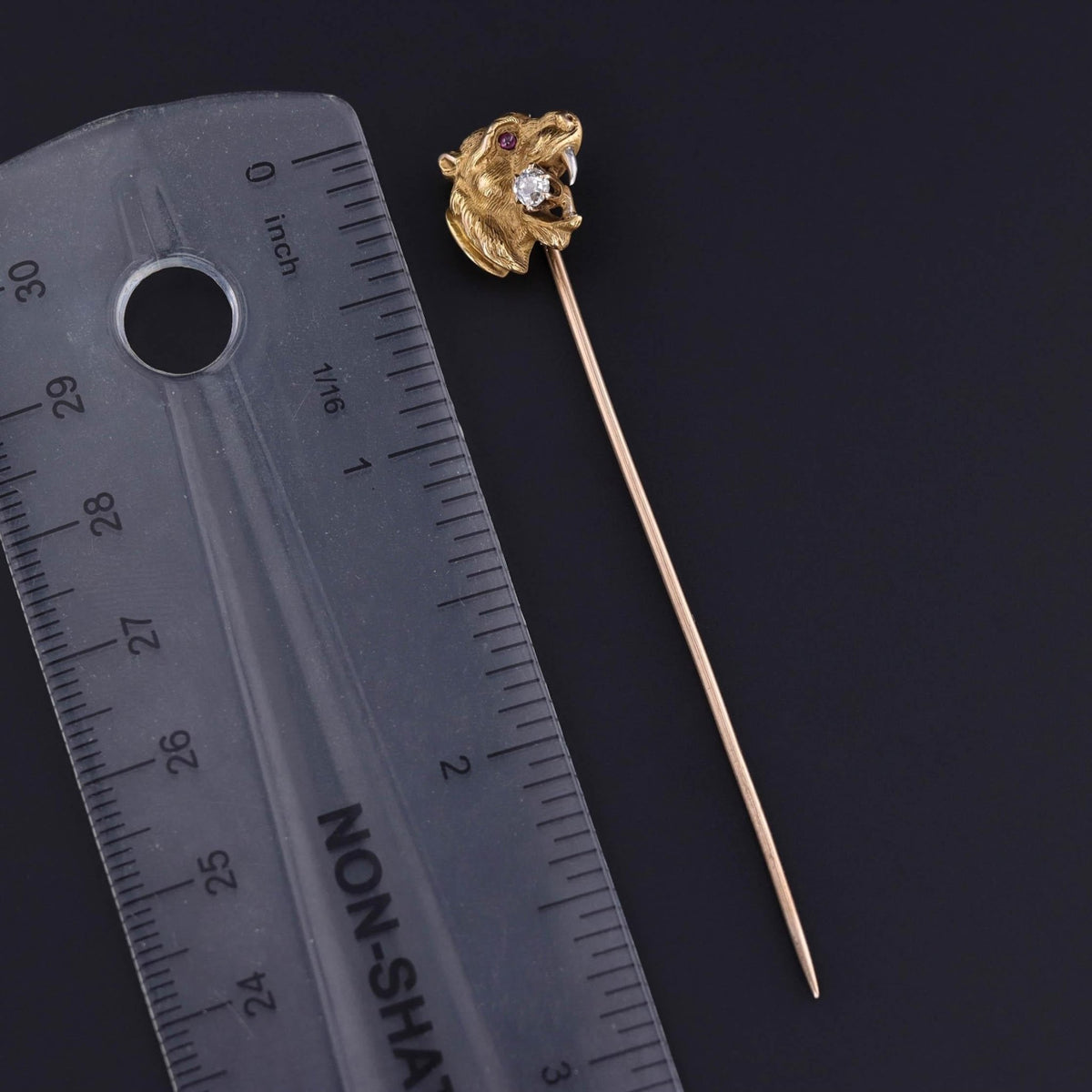 Antique Lioness Stickpin of 14k Gold - Trademark Antiques