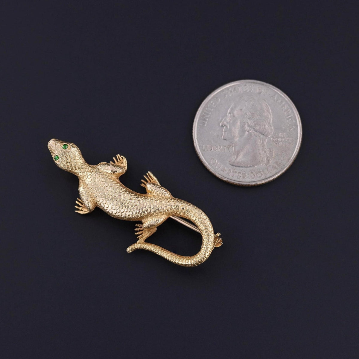 Antique Lizard Brooch of 14k Gold - Trademark Antiques