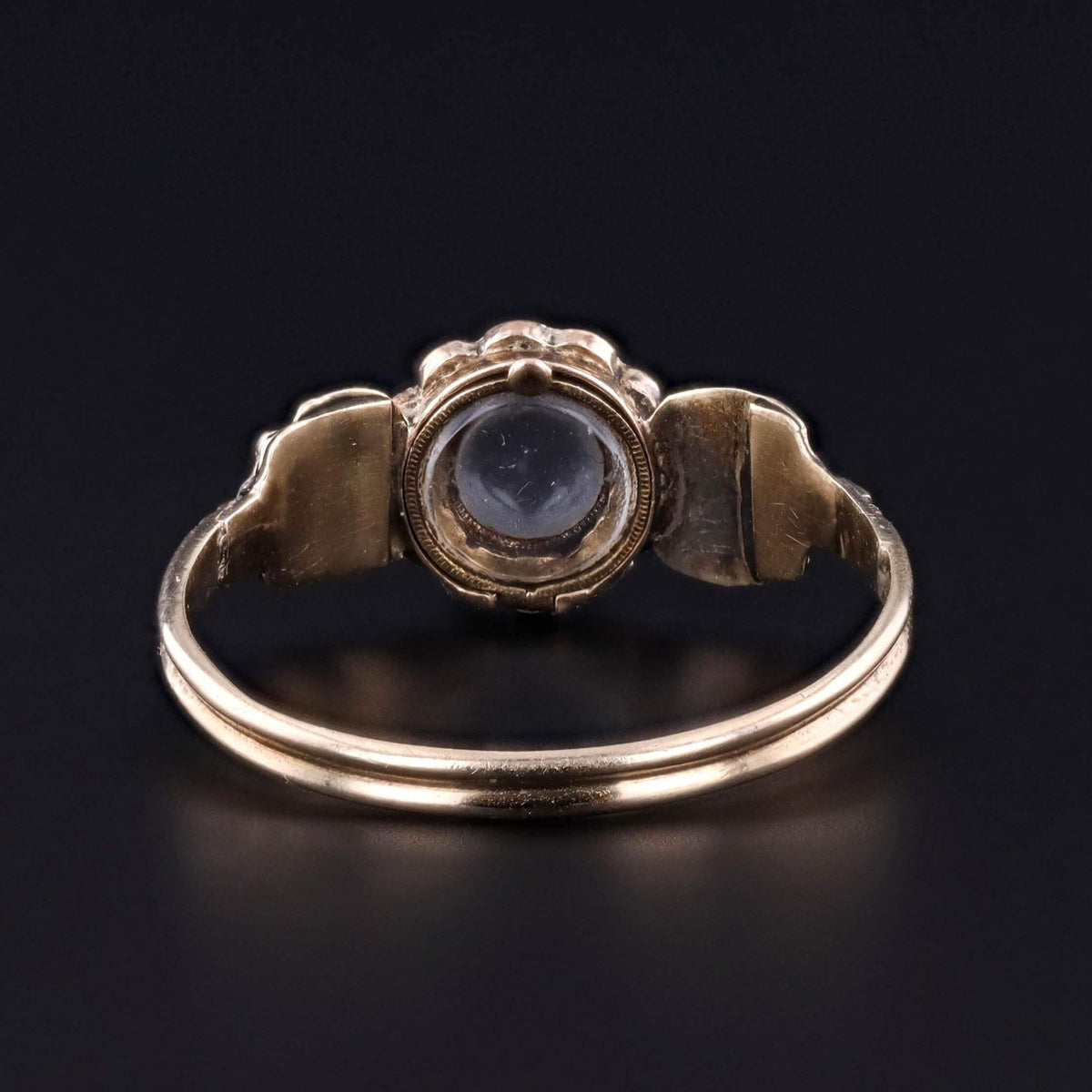 Antique Locket Ring of Garnet and 12k Gold - Trademark Antiques