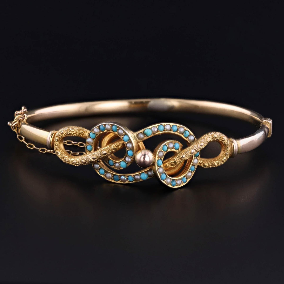 Antique Love Knot Bangle Bracelet of 9ct Gold - Trademark Antiques