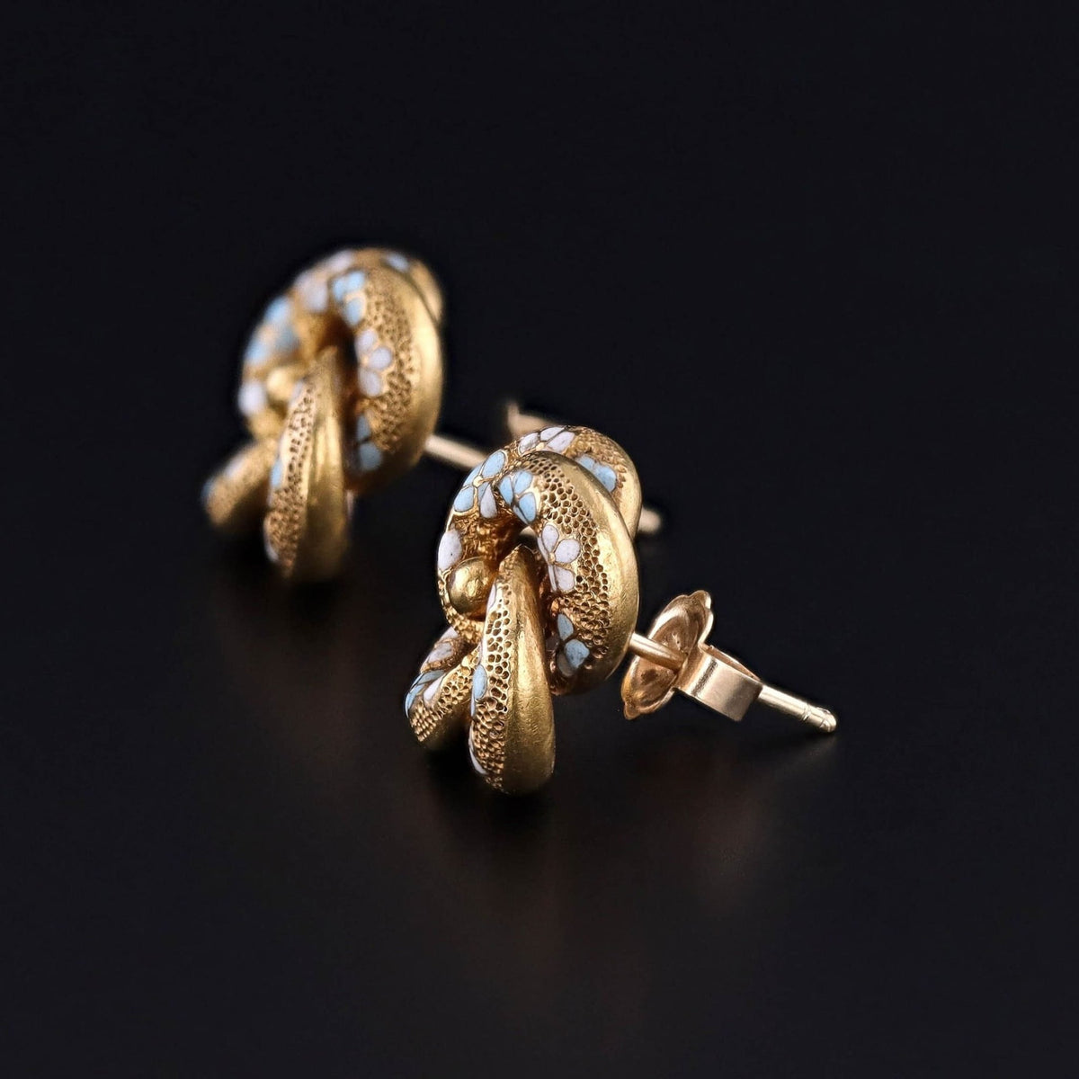 Antique Love Knot Earrings of 14k Gold - Trademark Antiques