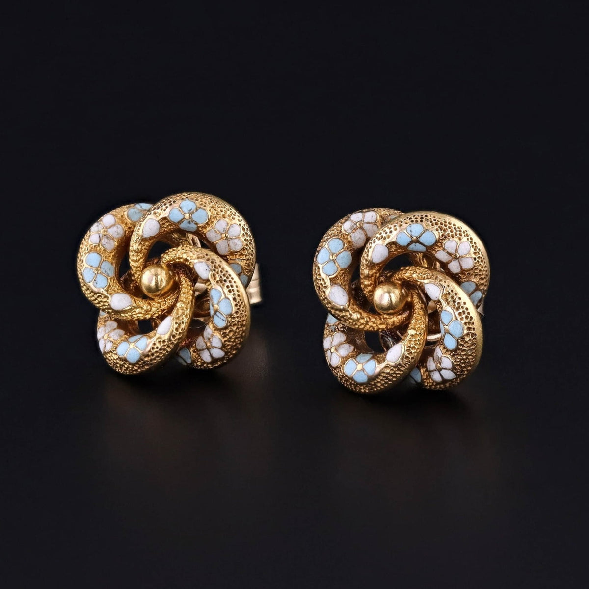 Antique Love Knot Earrings of 14k Gold - Trademark Antiques