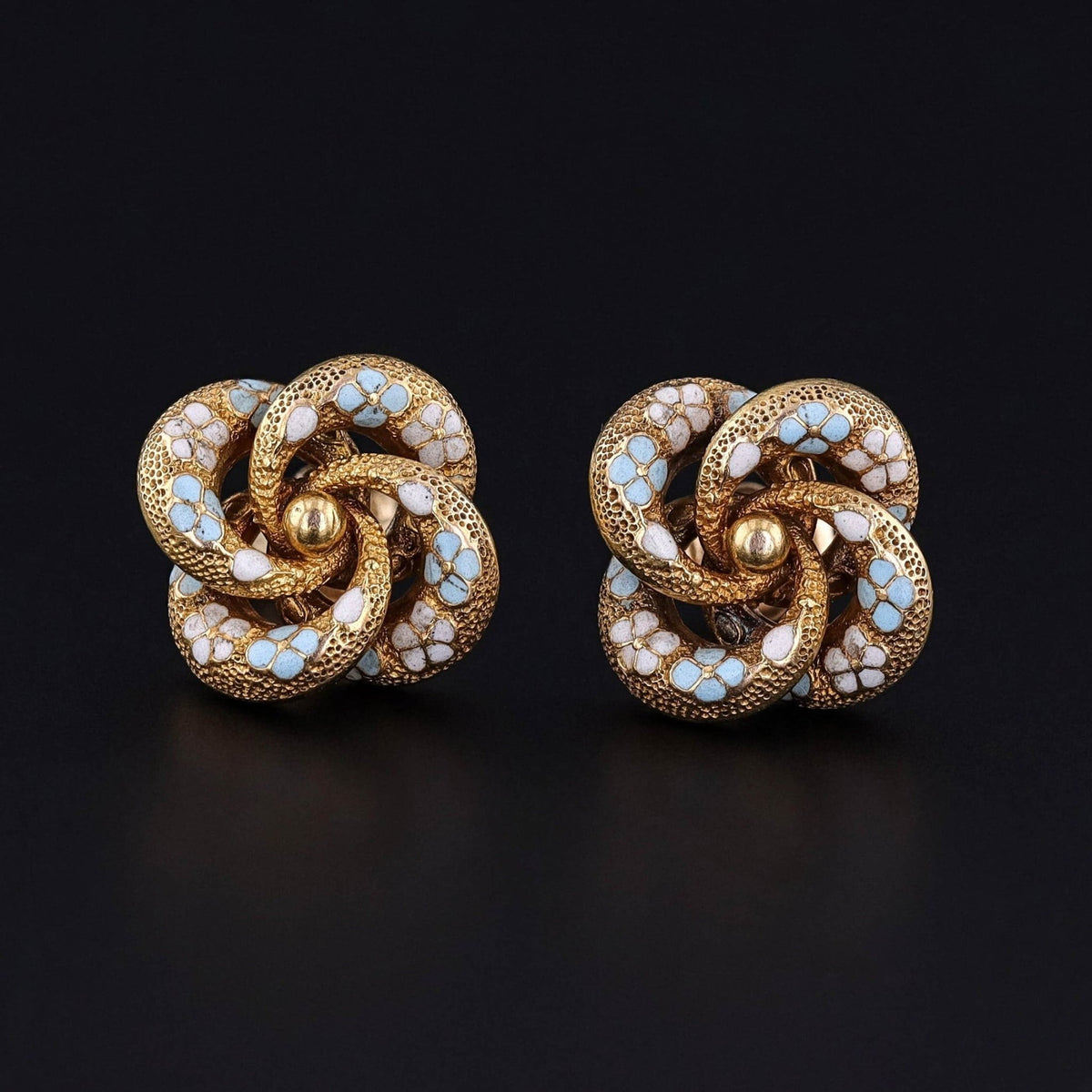 Antique Love Knot Earrings of 14k Gold - Trademark Antiques