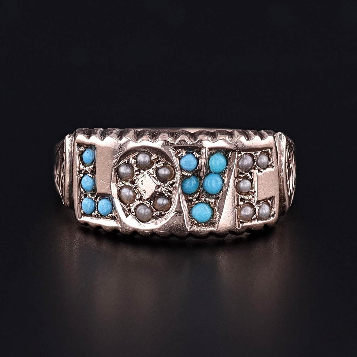 Antique LOVE Ring of 9ct Gold - Trademark Antiques