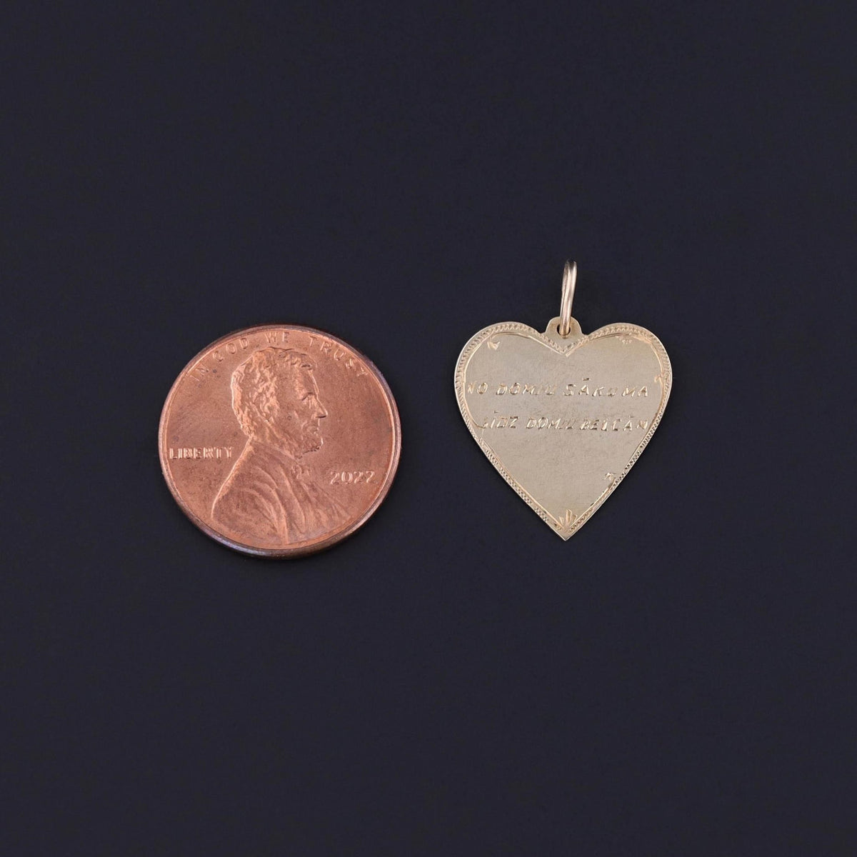 Antique Love Token Heart Pendant of 14k Gold - Trademark Antiques