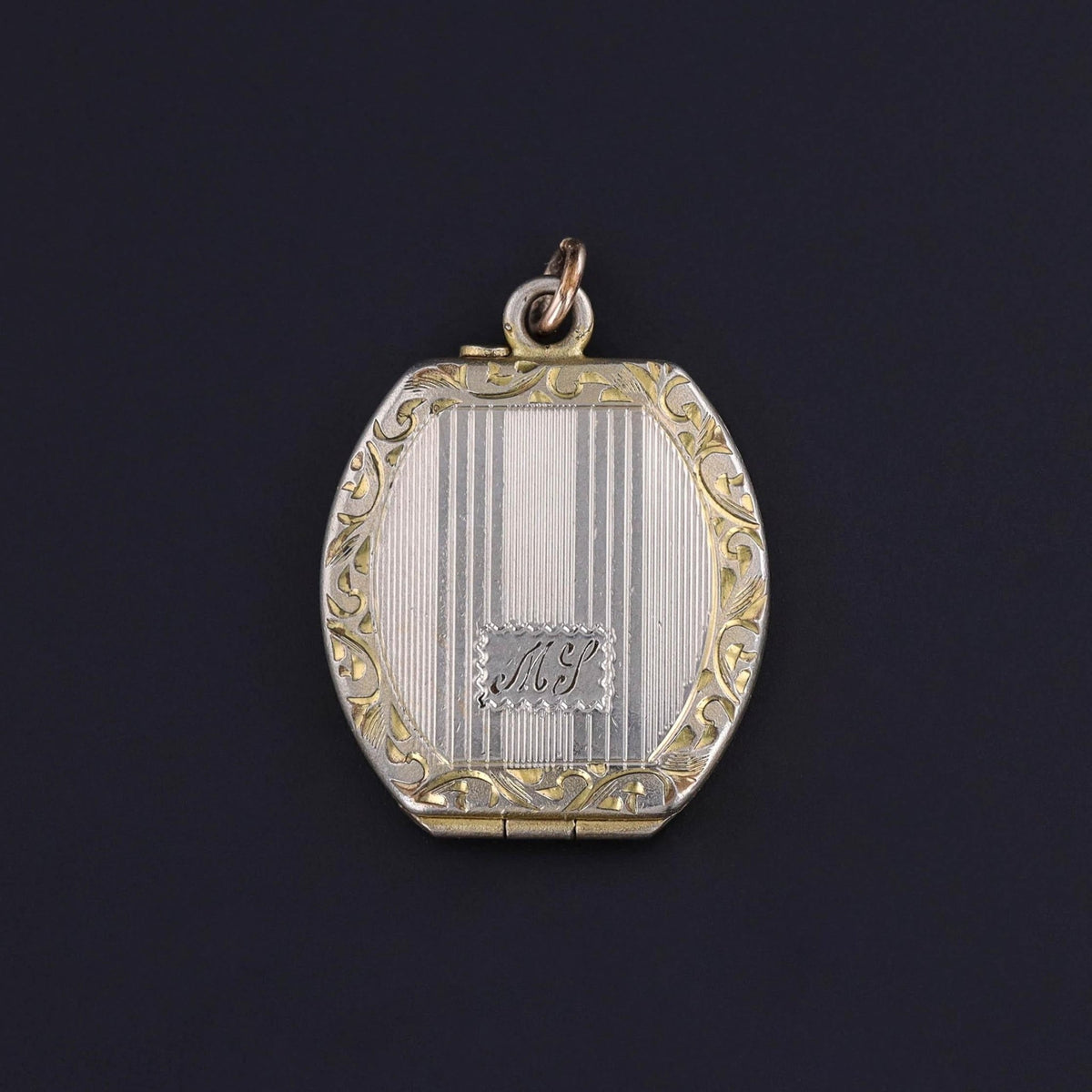 Antique Machine Engraved Locket of 10k Gold - Trademark Antiques