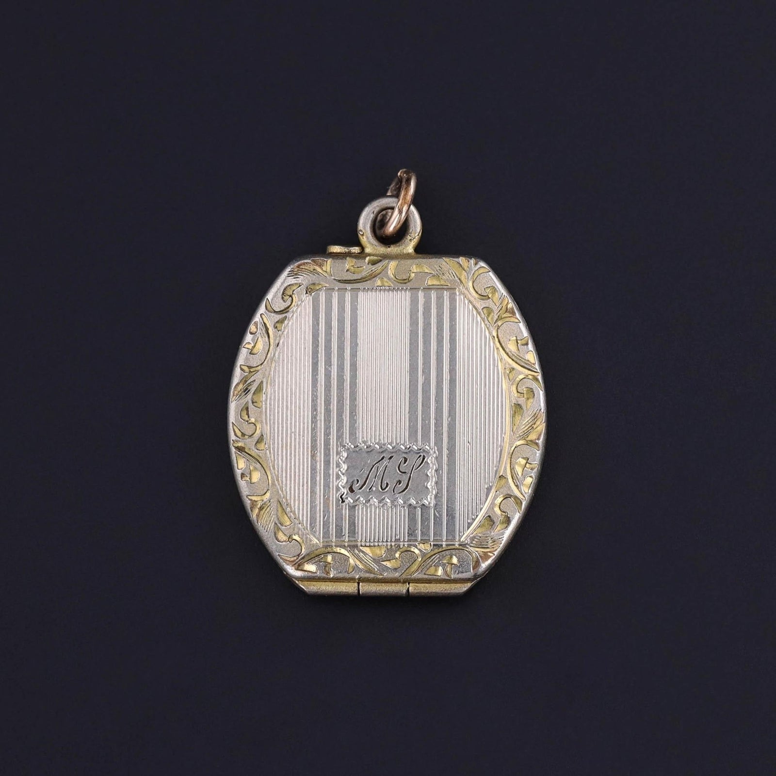 Antique Machine Engraved Locket of 10k Gold - Trademark Antiques