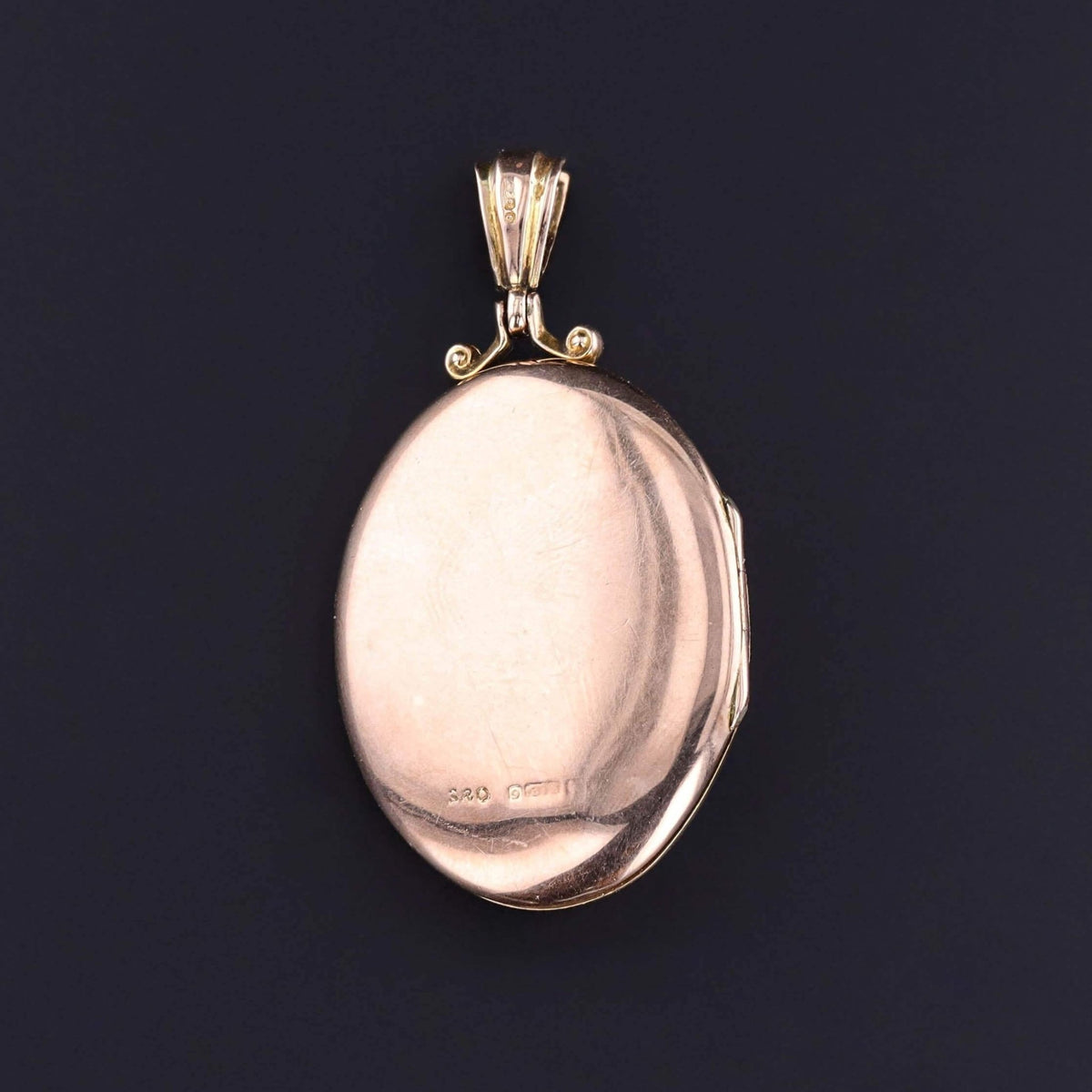 Antique Man in Moon Moonstone Locket of 9k and 10k Gold - Trademark Antiques