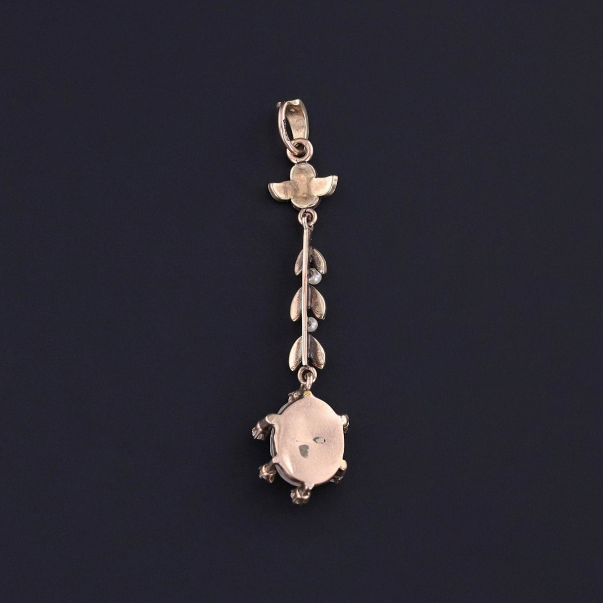 Antique Man in the Moon Moonstone &amp; Diamond Pendant - Trademark Antiques