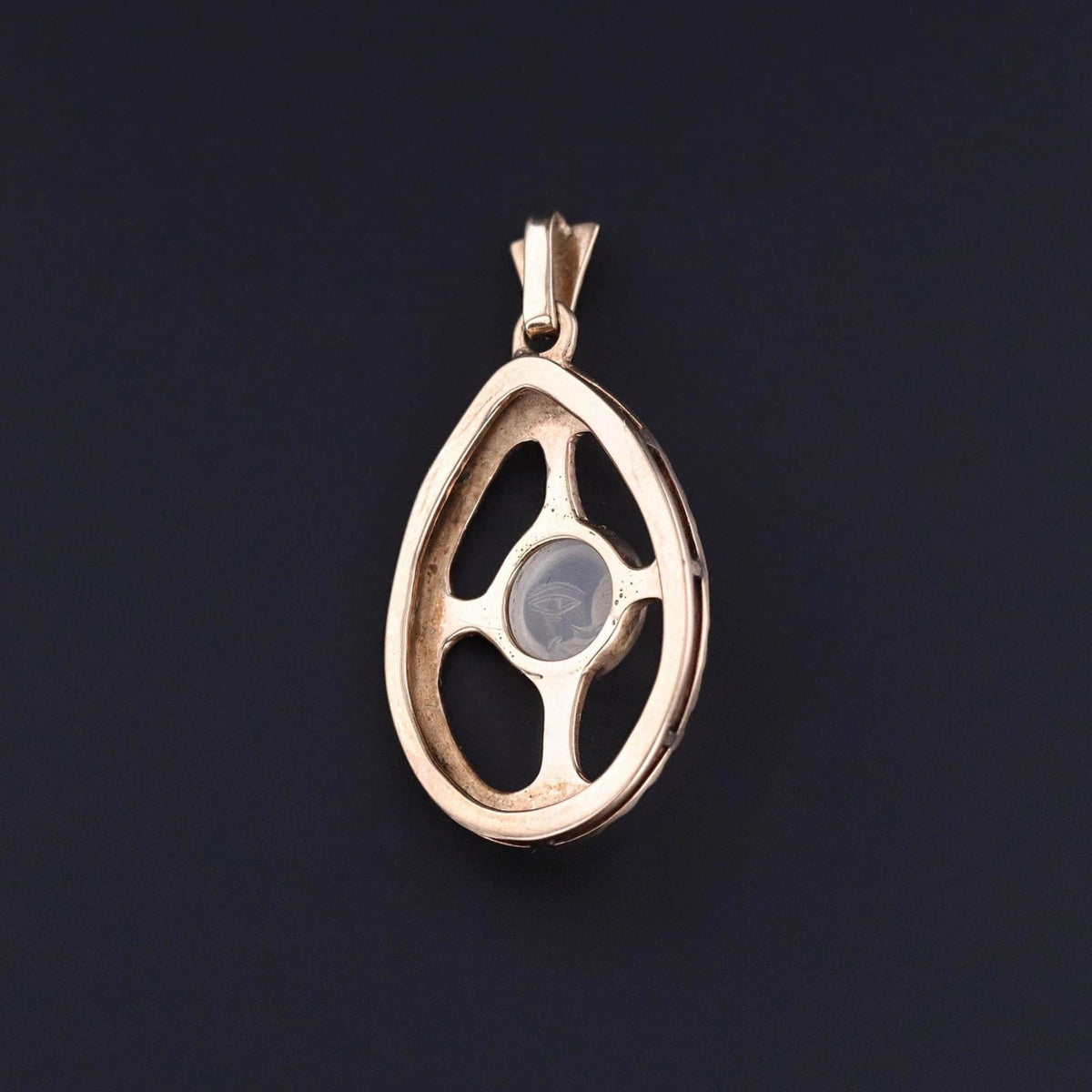 Antique Man in the Moon Pendant of 10k Gold - Trademark Antiques