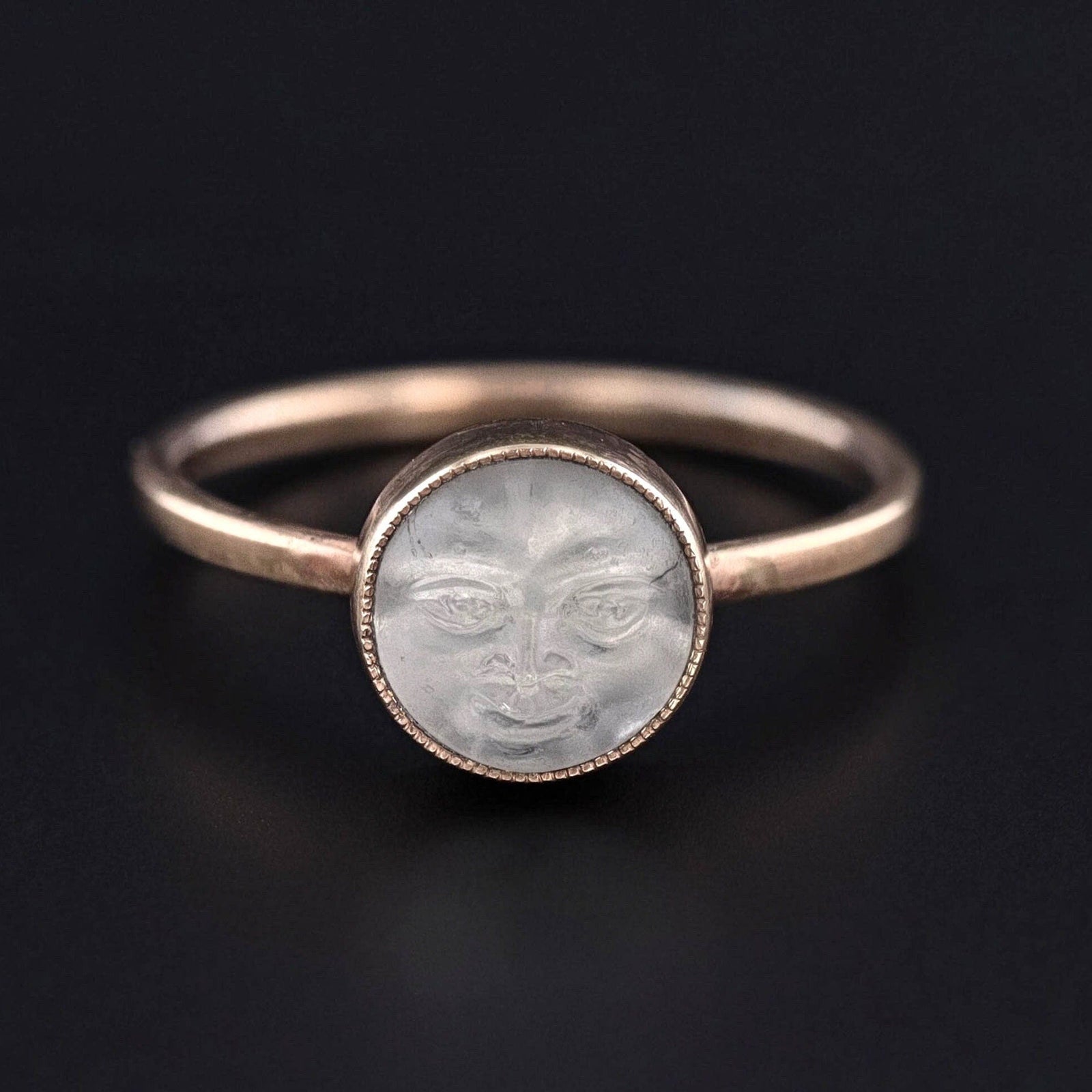 Antique Man in the Moon Ring of 14k Gold - Trademark Antiques