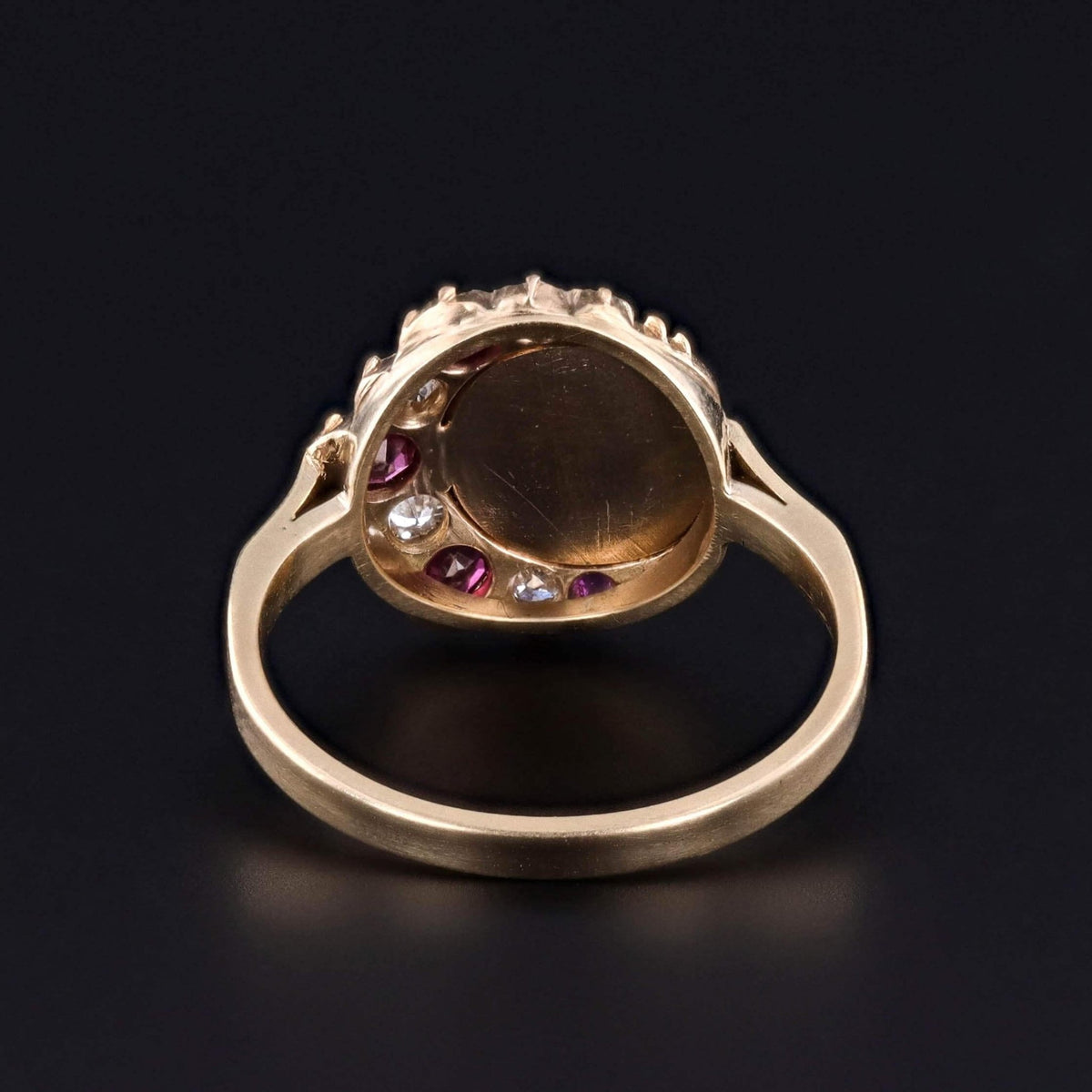 Antique Man - in - the - Moon Ring of 14k Gold - Trademark Antiques