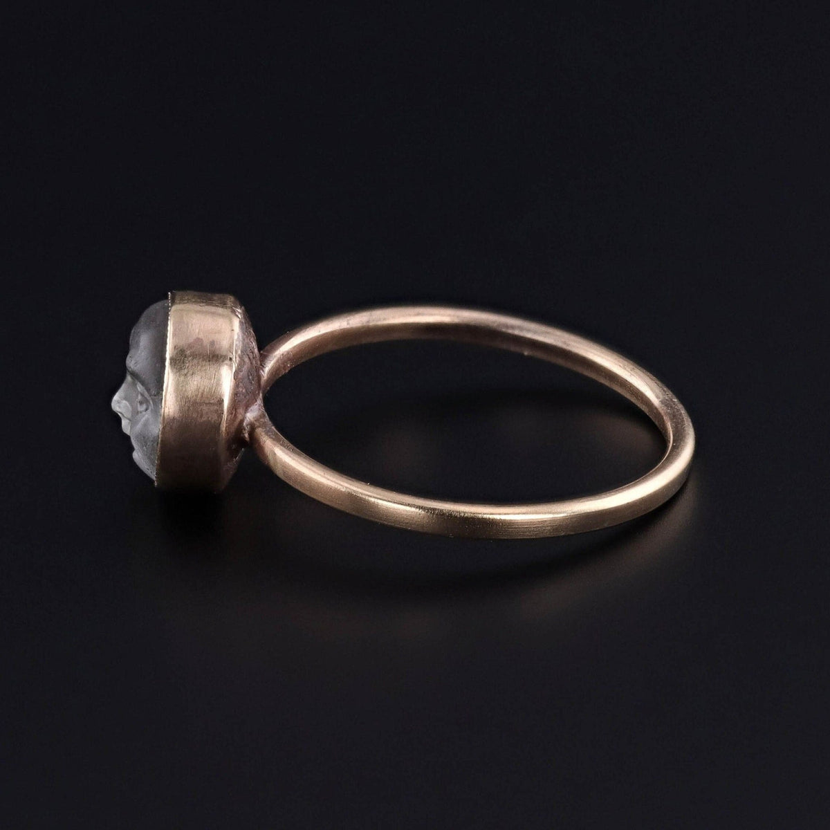 Antique Man in the Moon Ring of 14k Gold - Trademark Antiques